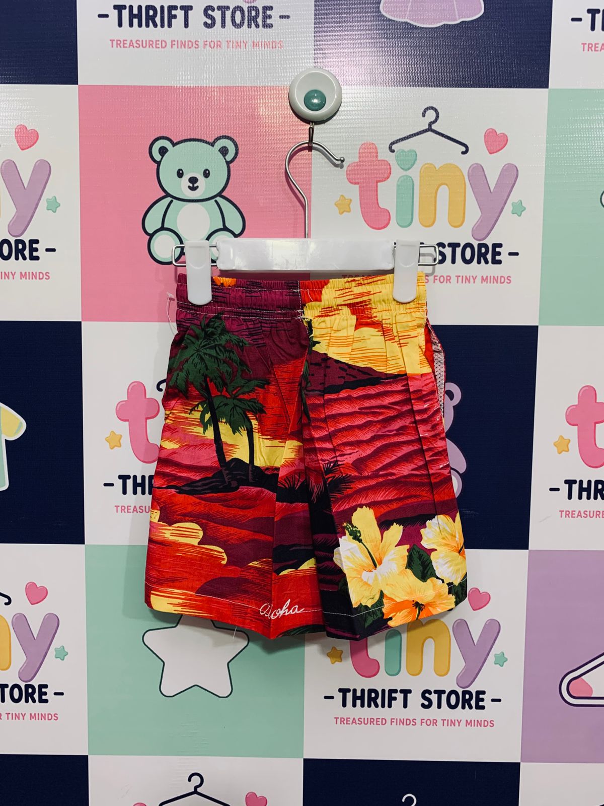 Aloha Tropical Sunset Kids' Cotton Shorts AB1