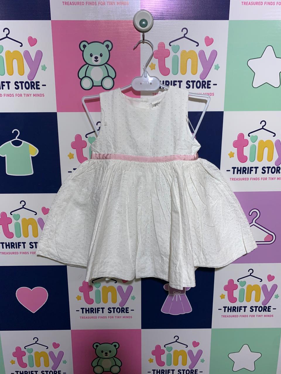babyGap Toddler Girls White Eyelet Cotton Sleeveless Dress - Size 18-24 Months (Estimated 1.5 - 2 Years) AB1