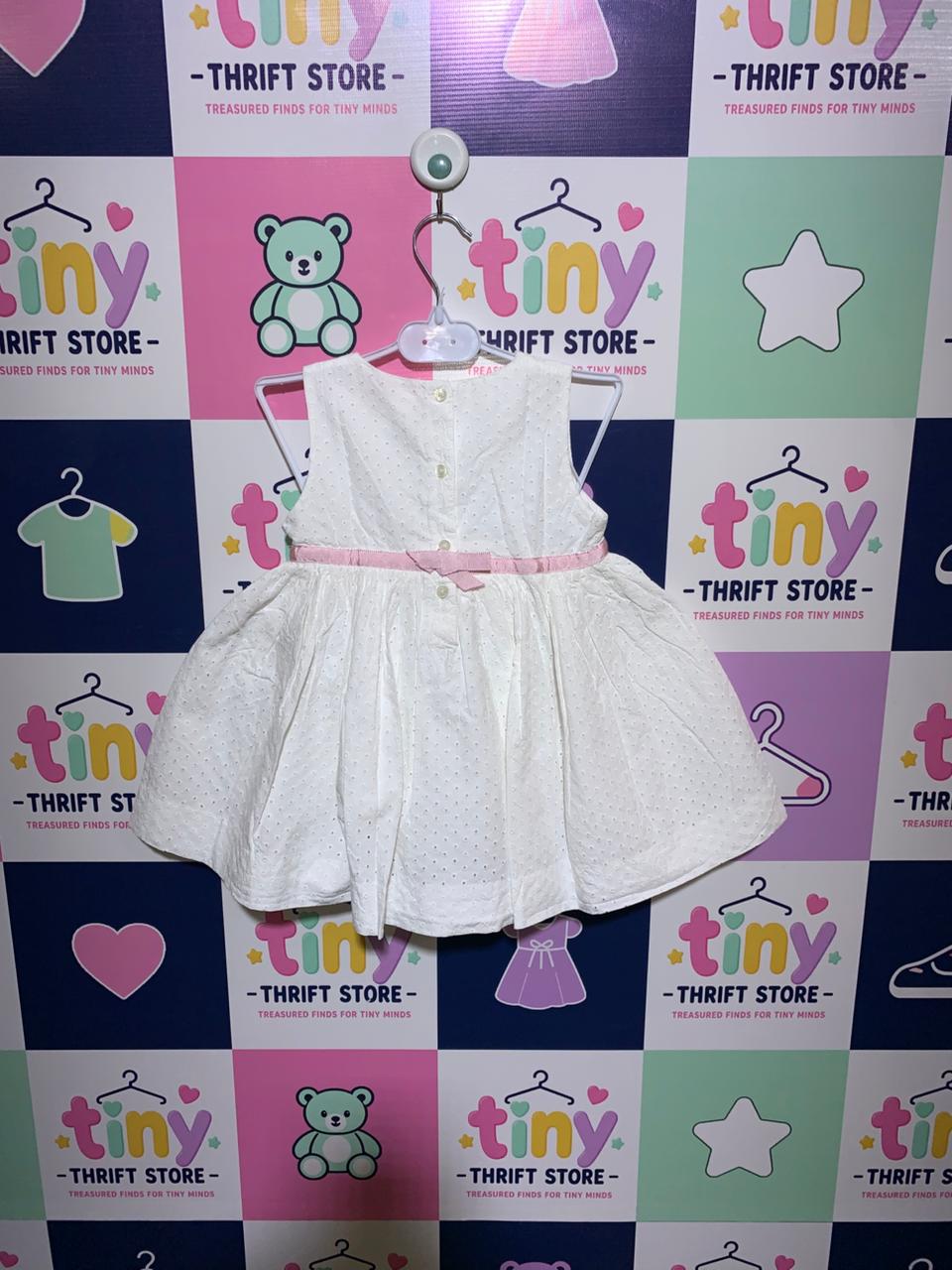 babyGap Toddler Girls White Eyelet Cotton Sleeveless Dress - Size 18-24 Months (Estimated 1.5 - 2 Years) AB1
