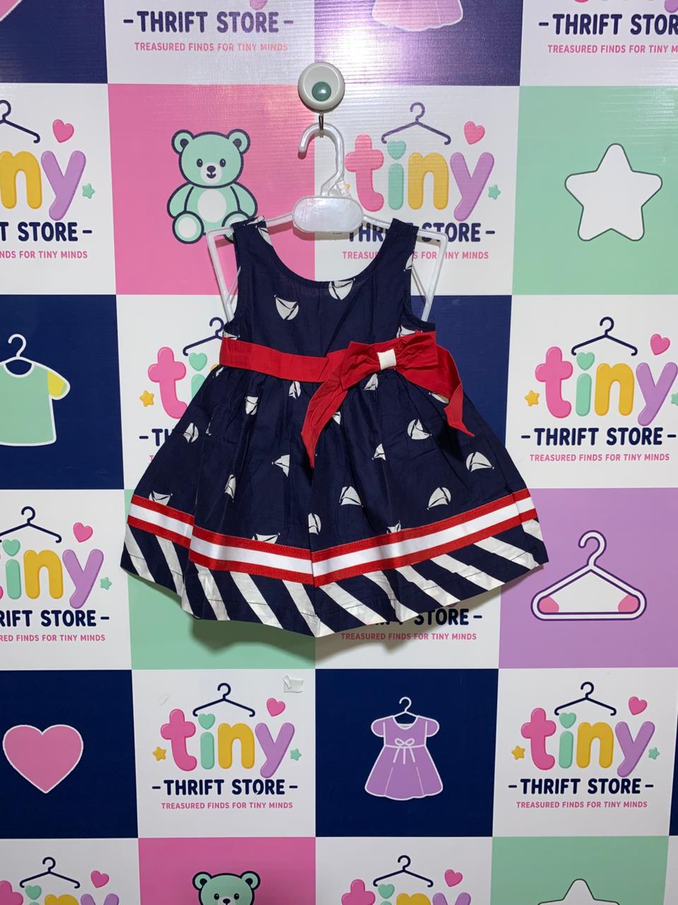 Blueberry Boulevard Baby Girls Nautical Sailboat Sleeveless Dress - Size 12M (Estimated 9-12 Months) AB1