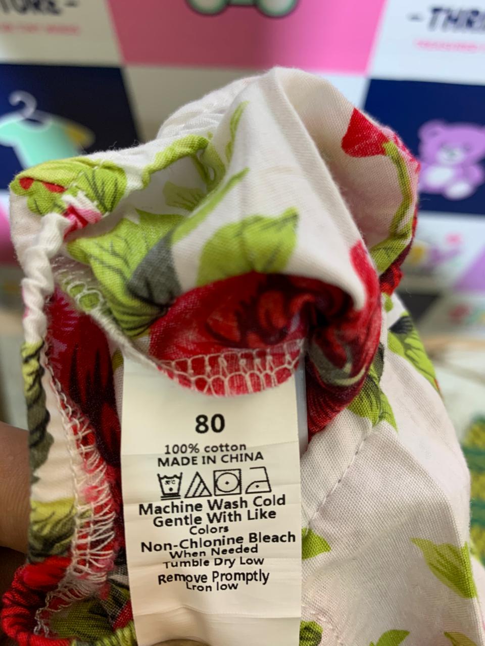 Baby Girls Red Rose Floral Ruffle Sleeve Romper - Size 80 (Estimated 9-12 Months) AB1