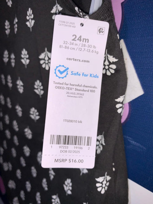 Carter's Baby Girl Floral Sleeveless Romper - Size 24M (Estimated for 2 Years Old) AB1