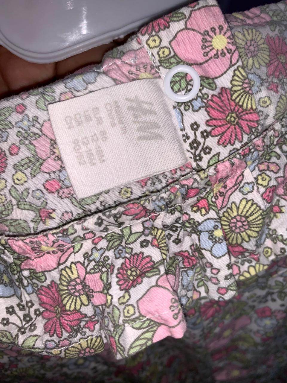 H&M Baby Girl Floral Sleeveless Ruffle Jumpsuit - Size 12-18M (Estimated for 1 to 1.5 Years Old) AB1