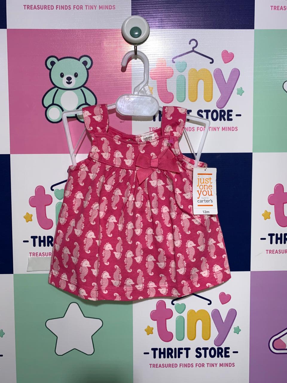 Just One You by Carter's Pink Seahorse Sleeveless Top - Size 12M (Fits 1 Year Old) AB1