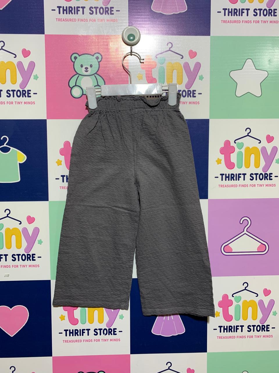ZARA Kids Charcoal Grey Textured Culotte Pants (Estimated Age 3-4 Years) AB1