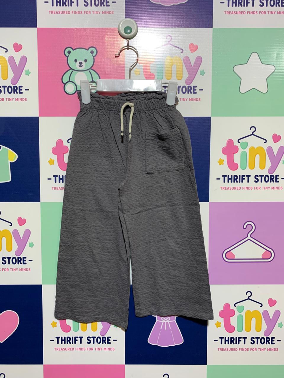 ZARA Kids Charcoal Grey Textured Culotte Pants (Estimated Age 3-4 Years) AB1