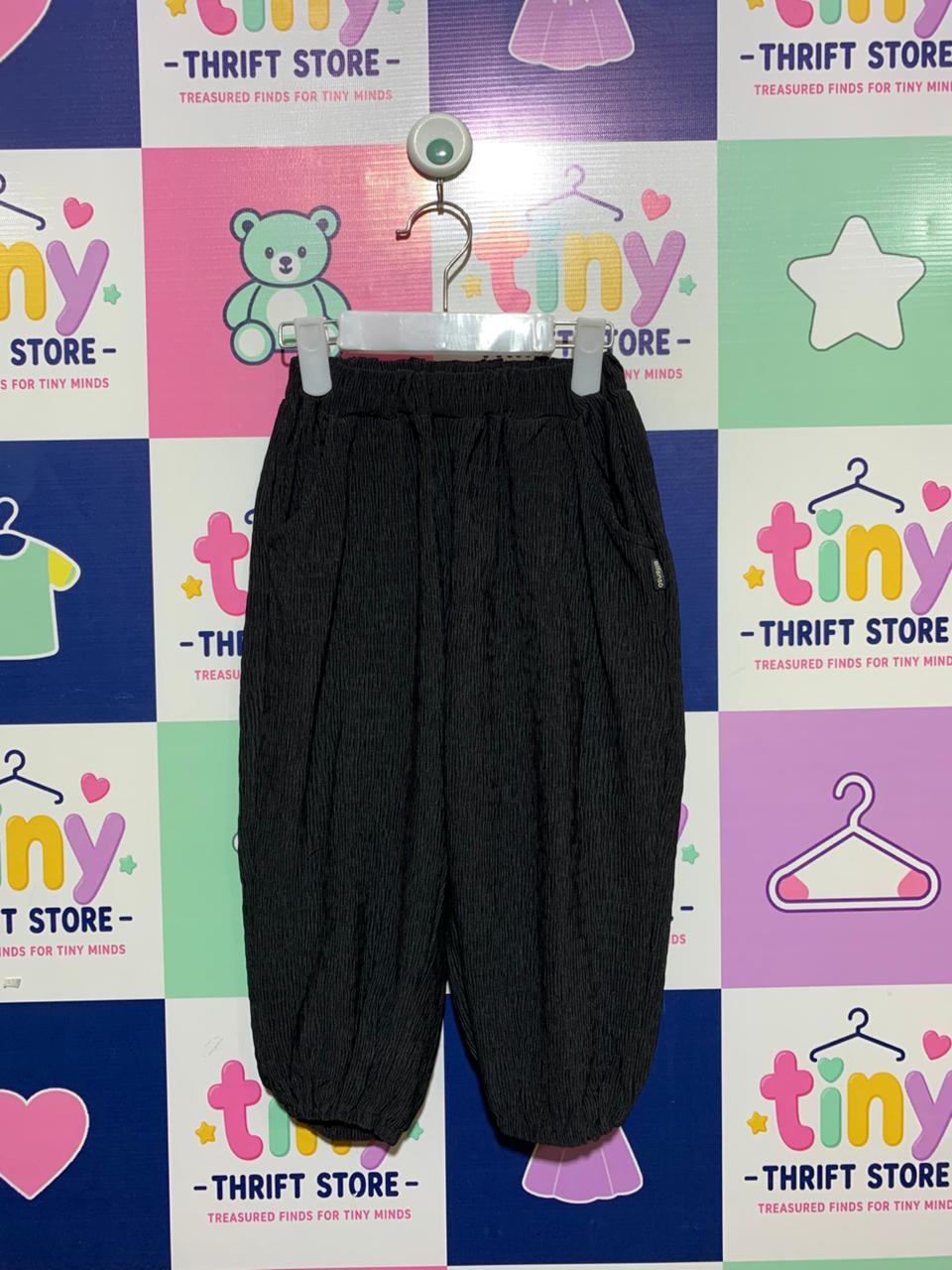 Alfonso Toddler Girls Black Textured Comfort Joggers (Estimated Age 4-5 Years) AB1