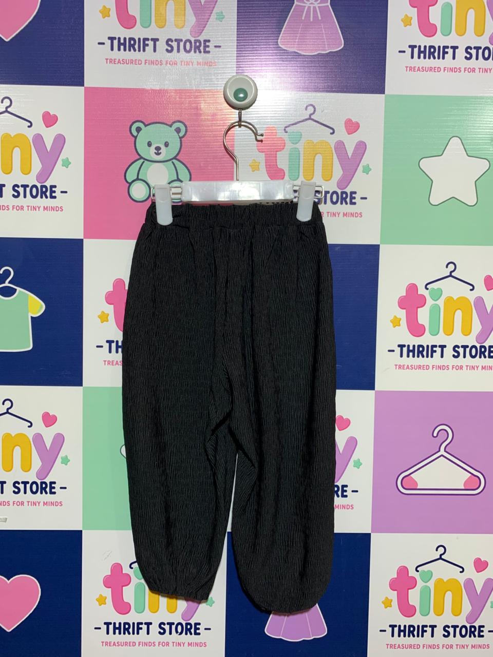 Alfonso Toddler Girls Black Textured Comfort Joggers (Estimated Age 4-5 Years) AB1