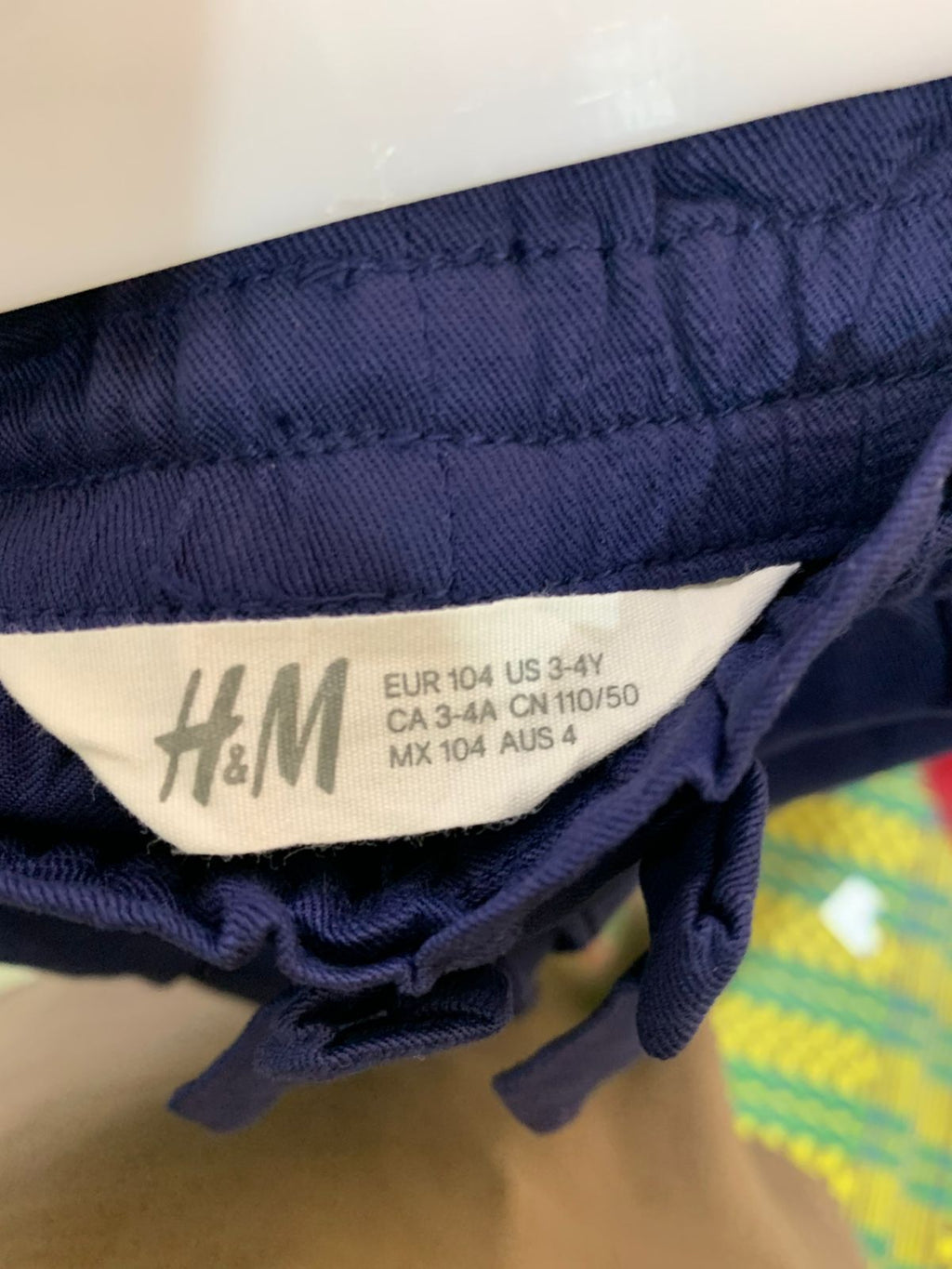 H&M Kids Navy Blue Sporty Side-Stripe Trousers - Size 3-4 Years (EUR 104) AB1