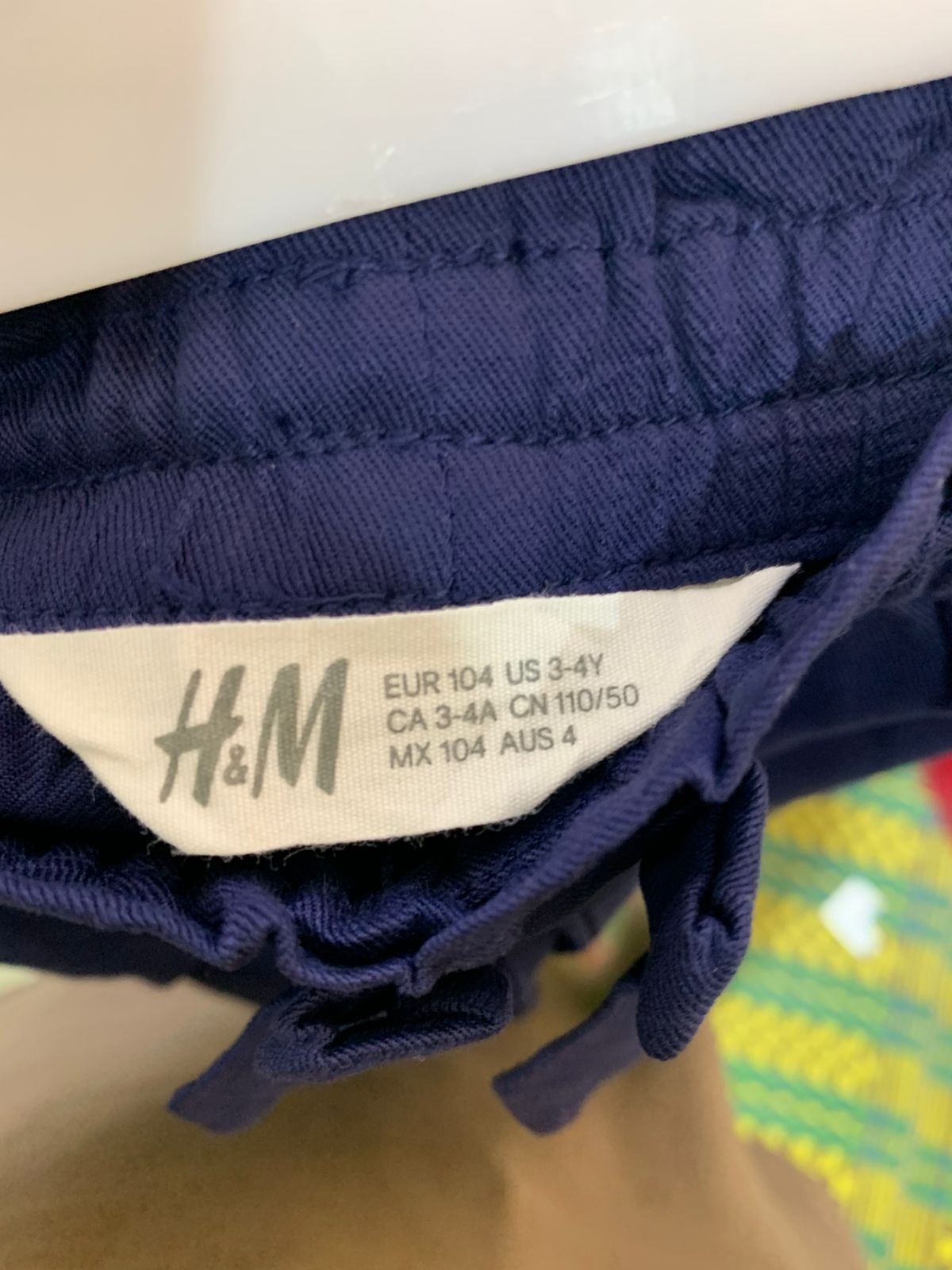 H&M Kids Navy Blue Sporty Side-Stripe Trousers - Size 3-4 Years (EUR 104) AB1