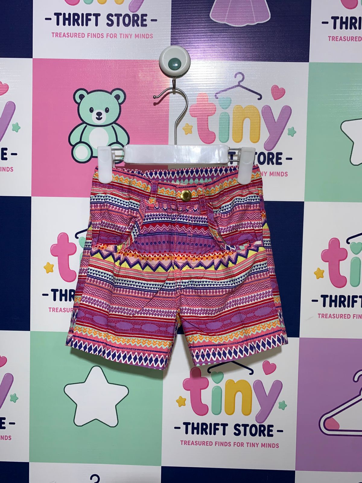 Title: H&M Kids Vibrant Aztec Geometric Print Shorts - Size 2-3 Years (EUR 98) AB1