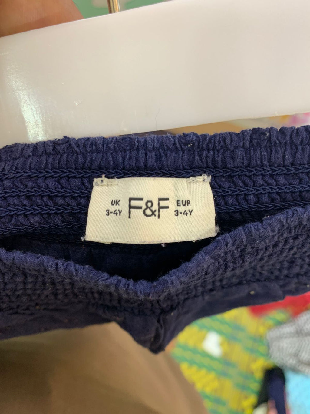 F&F Toddler Girls Navy Blue Eyelet Embroidered Shorts - Size 3-4 Years AB1