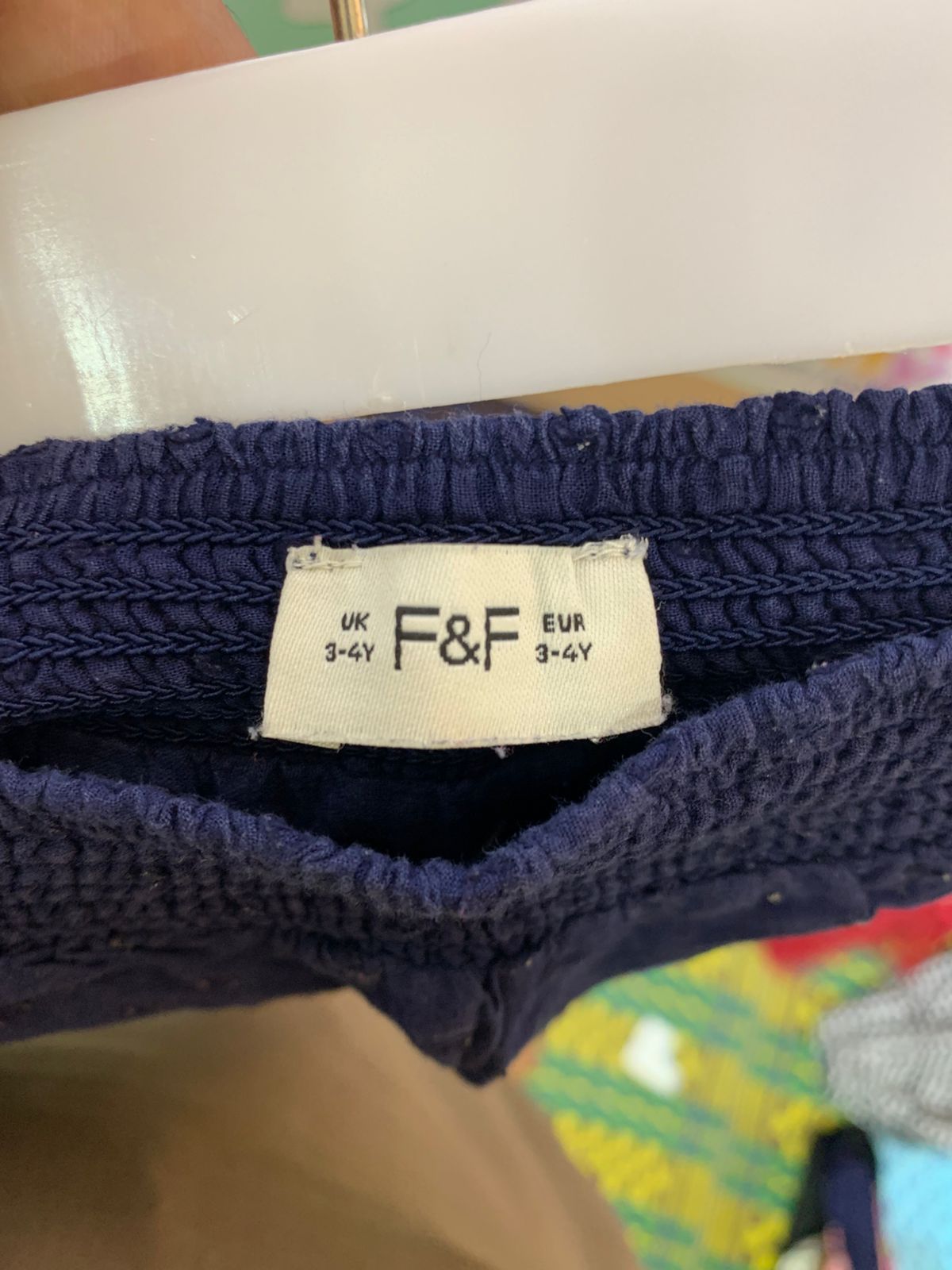 F&F Toddler Girls Navy Blue Eyelet Embroidered Shorts - Size 3-4 Years AB1