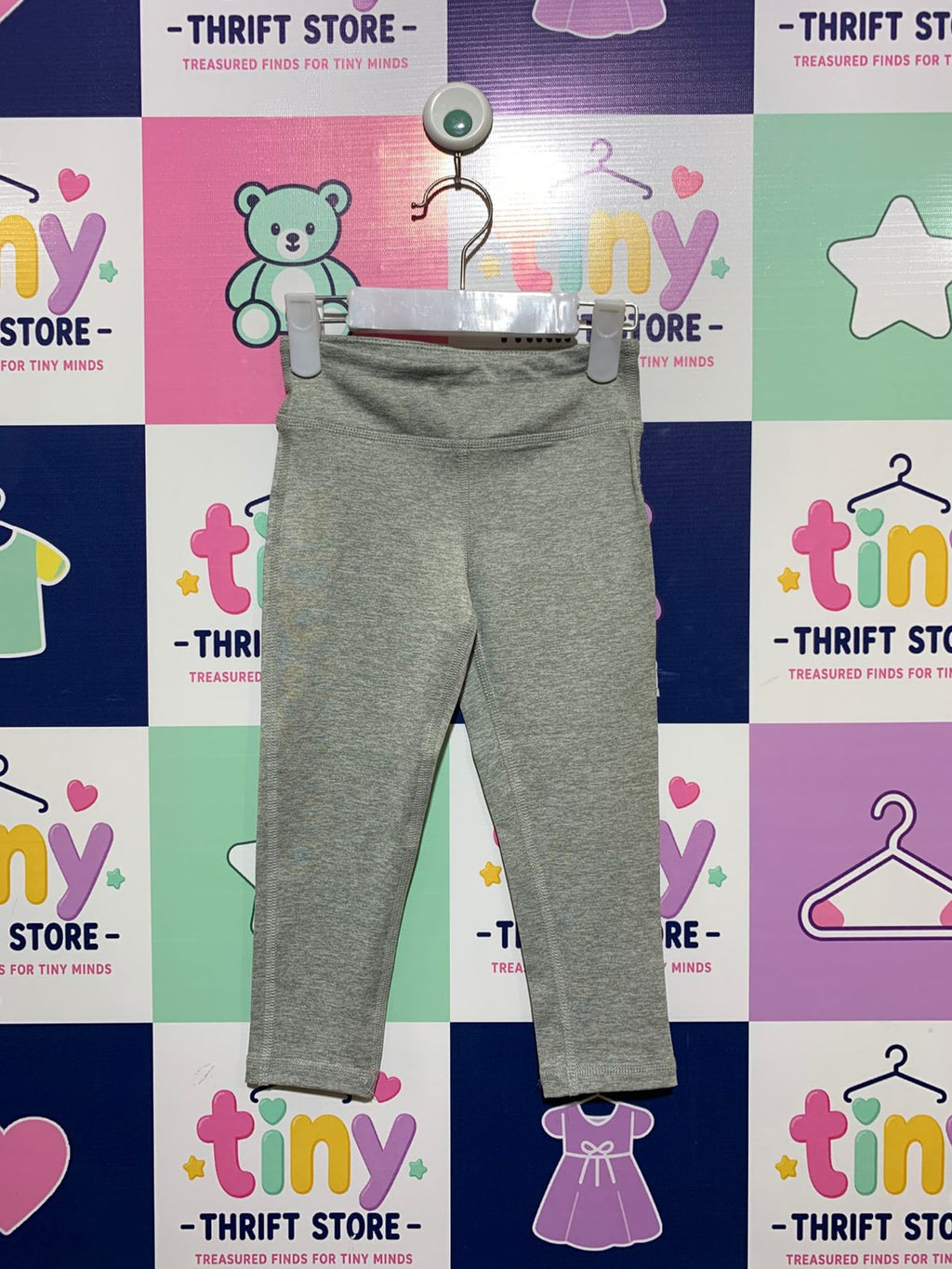 Ideology Kids Heather Grey Active Performance Leggings - Size 3T AB1