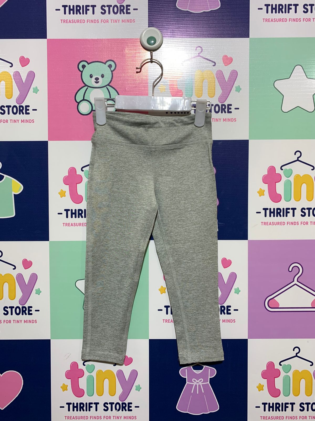 Ideology Kids Heather Grey Active Performance Leggings - Size 3T AB1