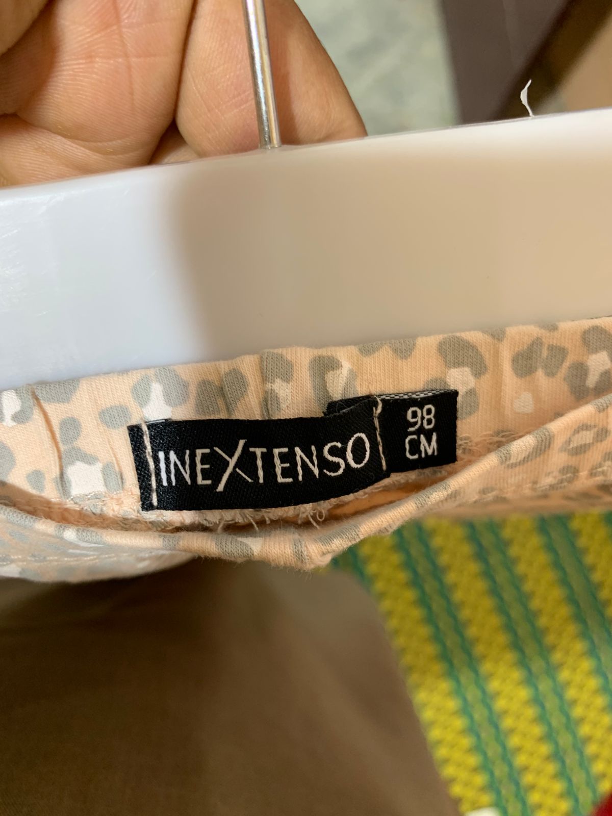 Inextenso Kids Peach & Grey Leopard Print Stretch Leggings - Size 98cm (Estimated 2-3 Years) AB1