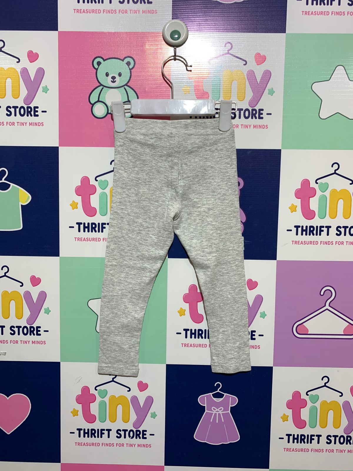 mini club Kids Heather Grey Soft Ribbed Leggings - Size 1½-2 Years (86-92cm) AB1