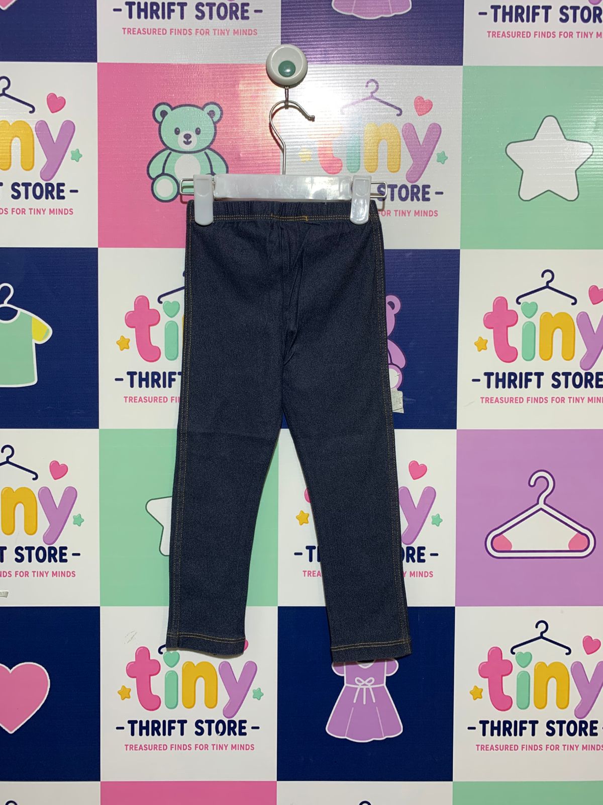 The Children's Place Toddler Girls Dark Wash Denim Jeggings - Size 3T AB1