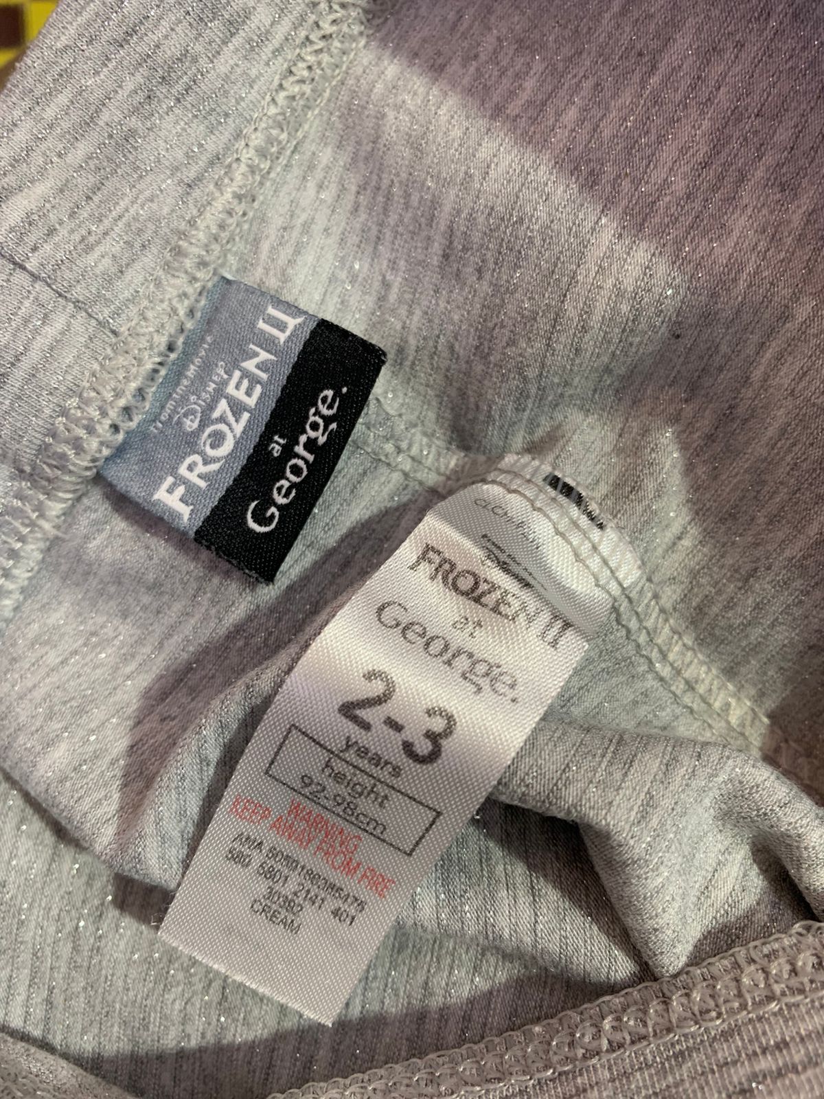 George at ASDA Disney Frozen II Shimmer Leggings - Size 2-3 Years AB1