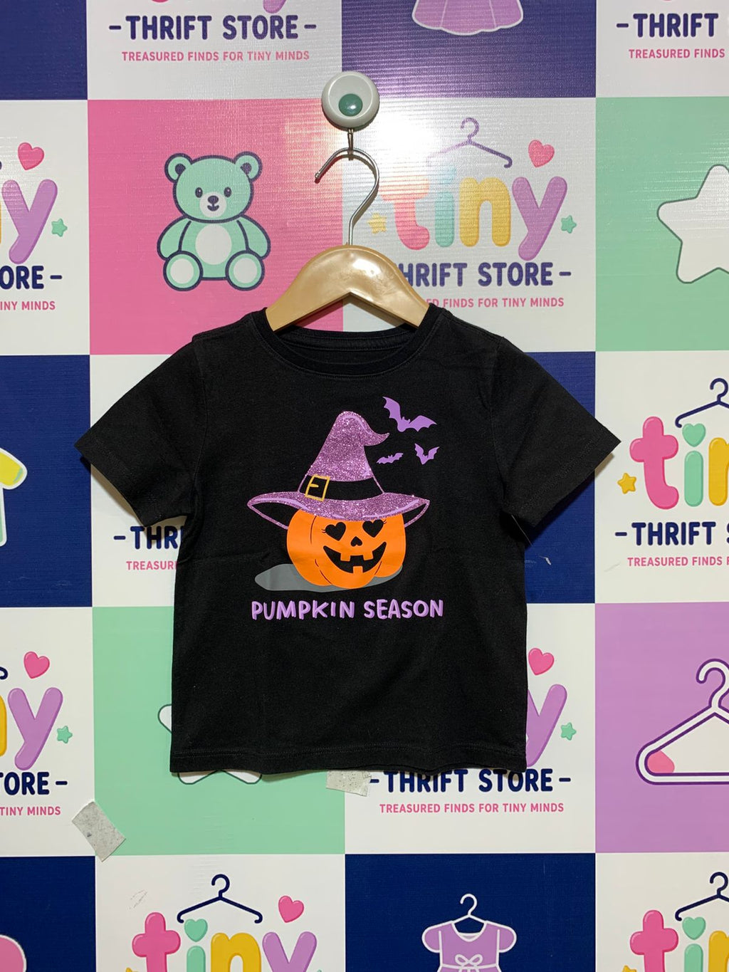 Wonder Nation Toddler Girls Halloween "Pumpkin Season" T-Shirt - Size 3T AB1