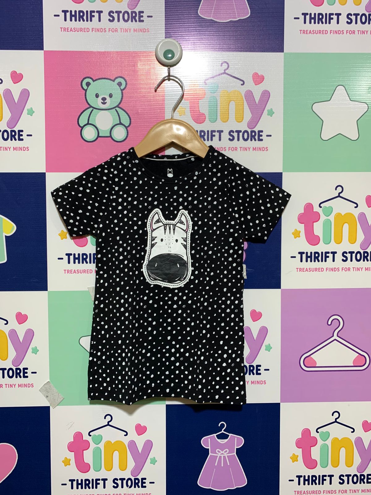 Lupilu Toddler Girls Zebra Polka Dot T-Shirt - Size 2-4 Years AB1