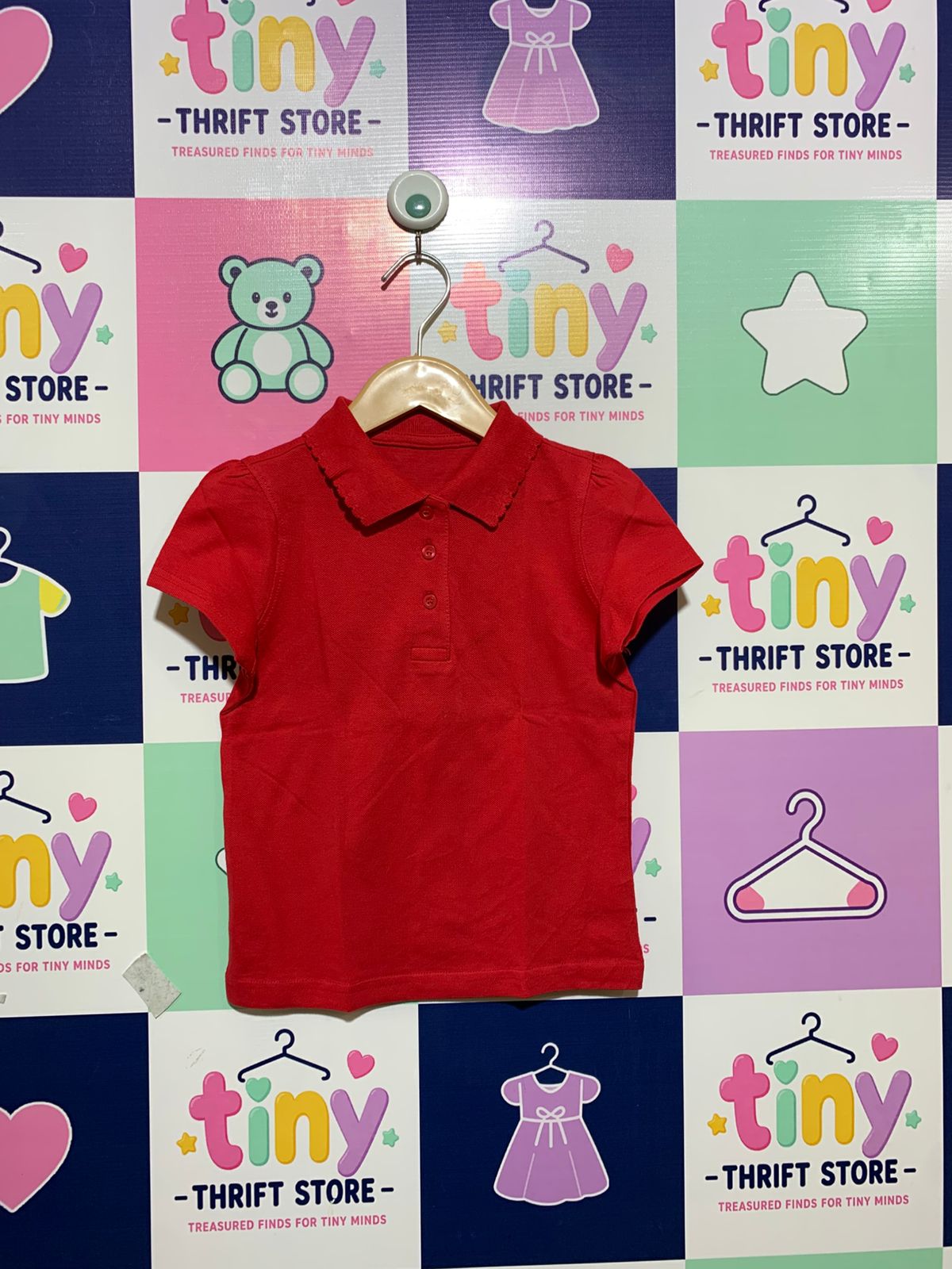 George Toddler Girls Scalloped Collar Polo Shirt - Size 3-4 Years AB1