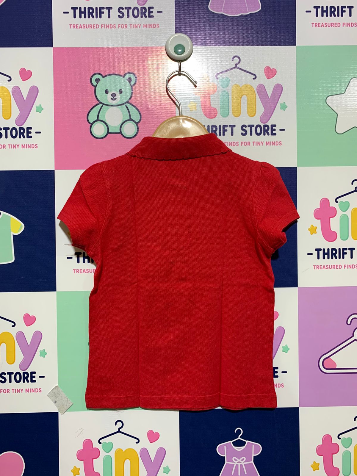 George Toddler Girls Scalloped Collar Polo Shirt - Size 3-4 Years AB1