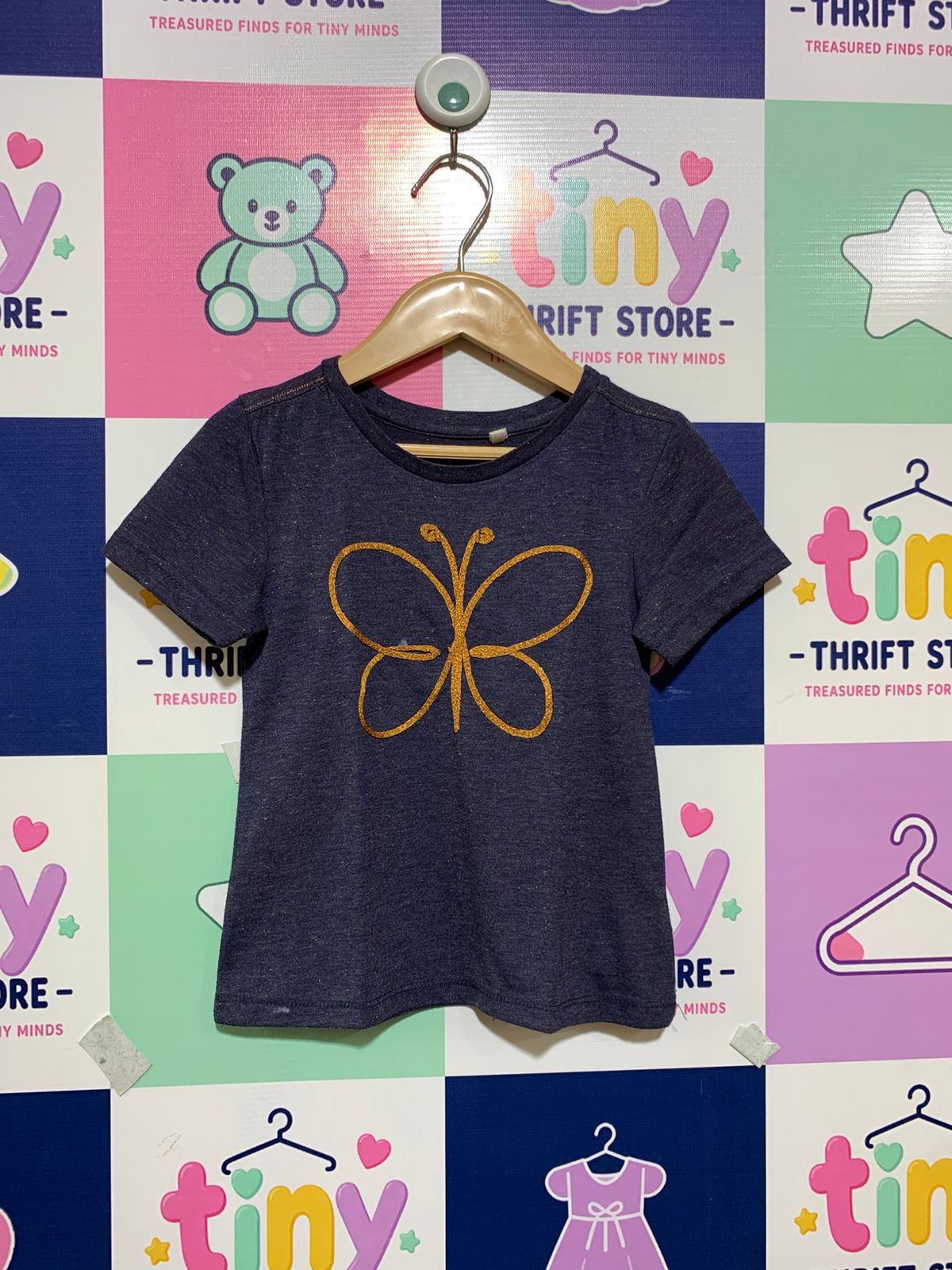 C&A Palomino Toddler Girls Glitter Butterfly T-Shirt - Size 2-3 Years AB1
