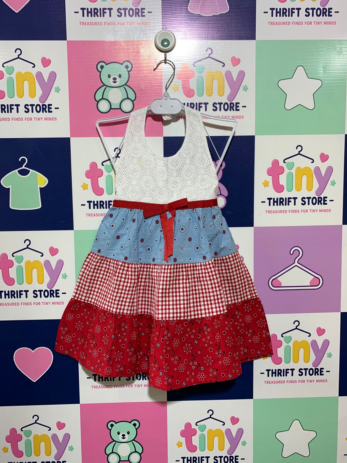 Blueberry Blvd Toddler Girls Americana Tiered Halter Dress - Size 4T AB1