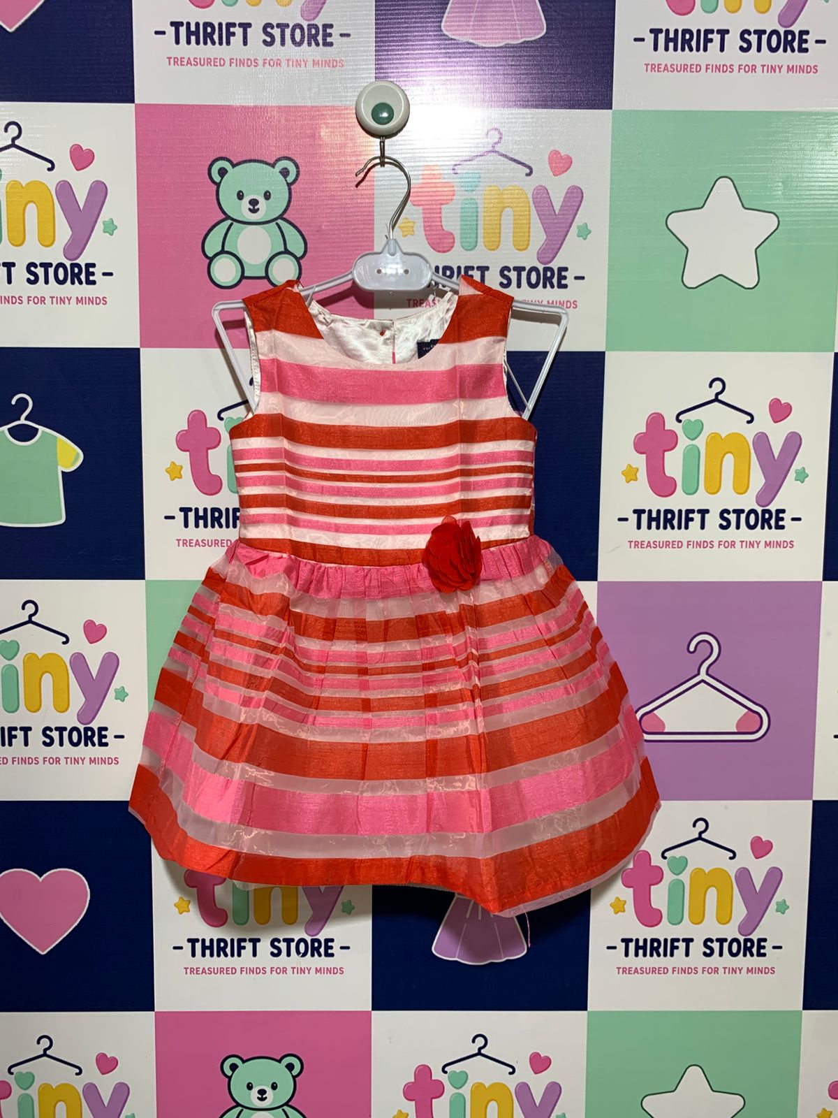 The Children's Place Toddler Girls Striped Organza Party Dress - Size 3T AB1