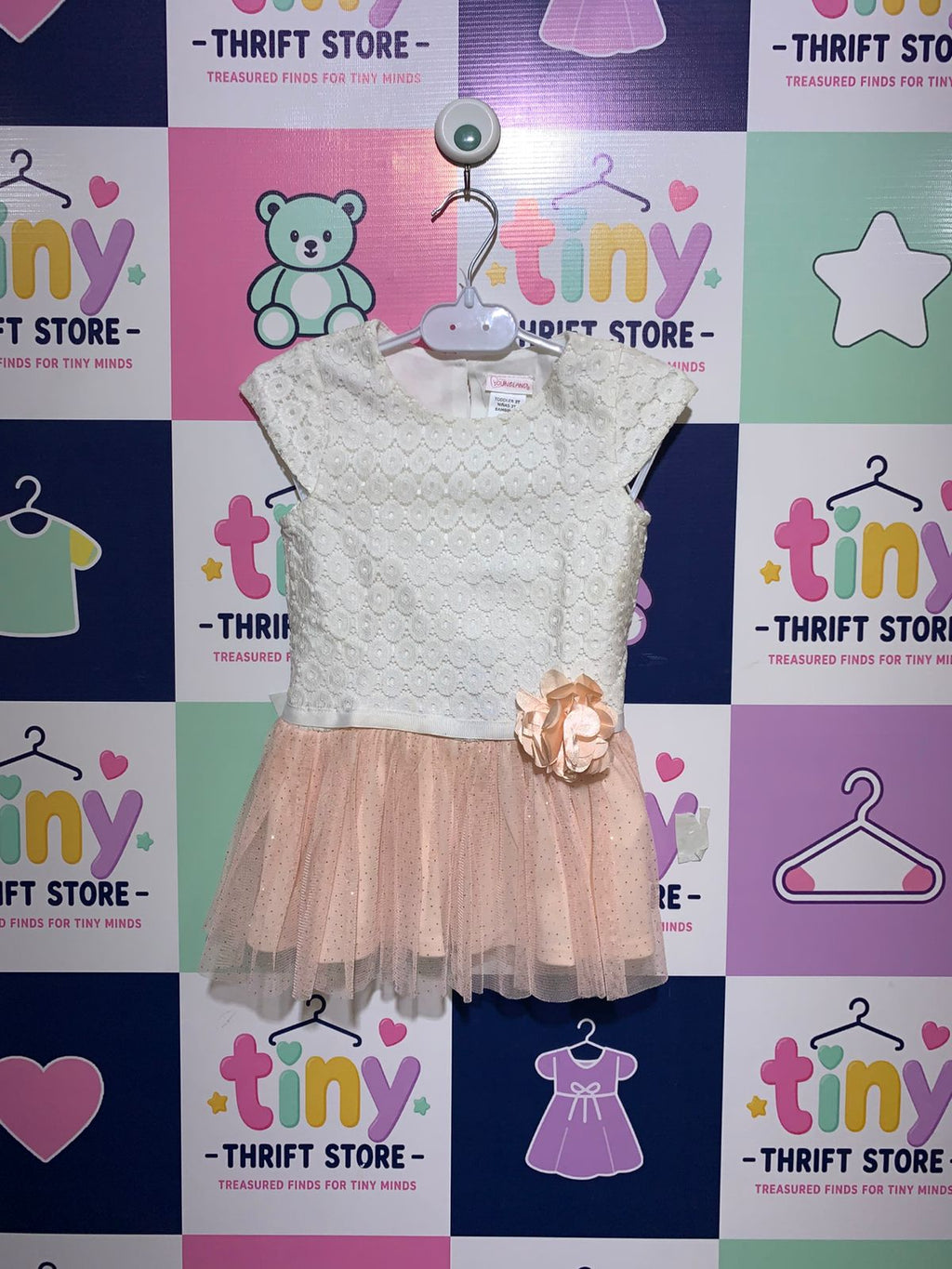 Youngland Toddler Girls Lace & Glitter Tulle Party Dress - Size 3T AB1