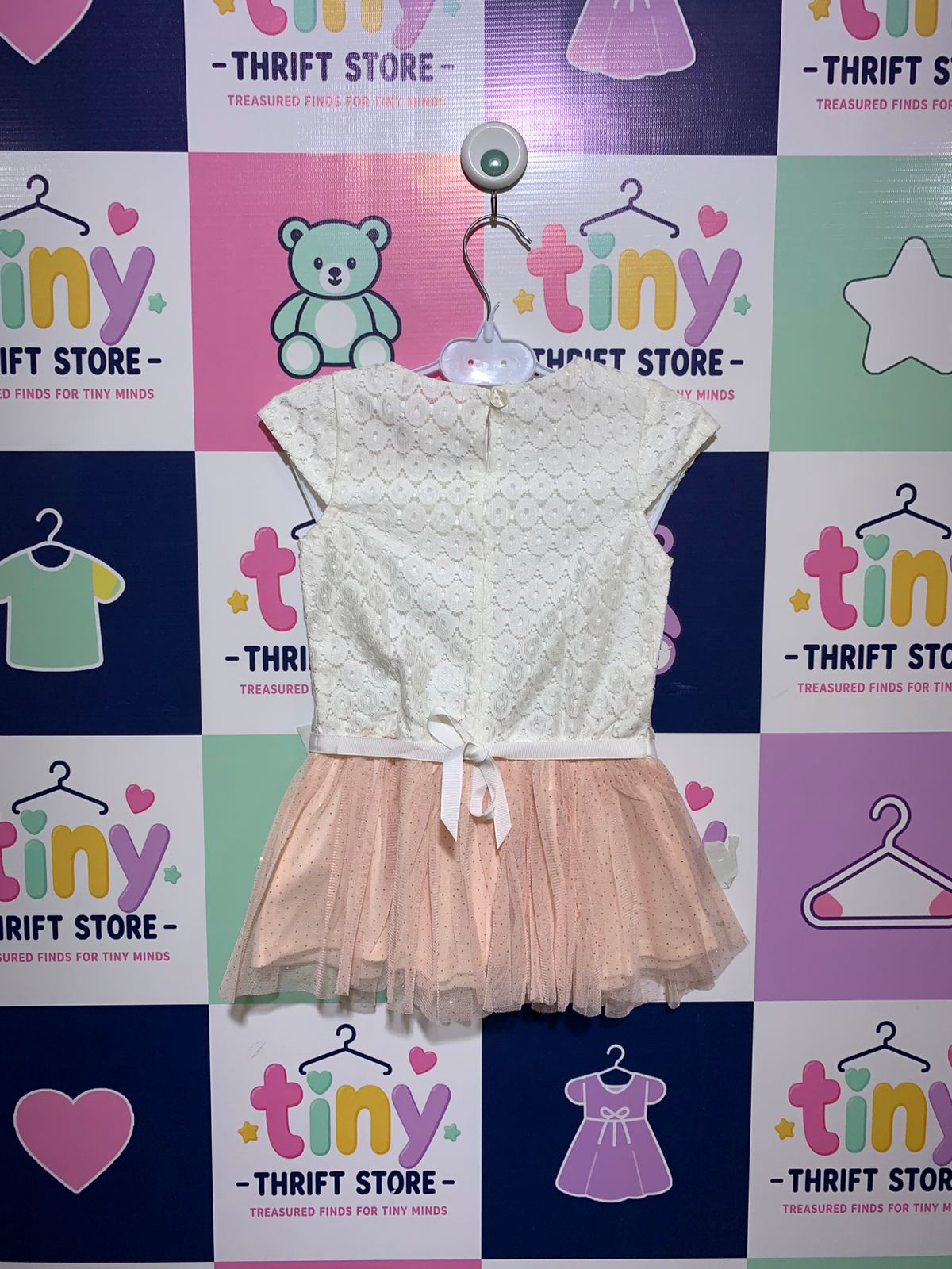 Youngland Toddler Girls Lace & Glitter Tulle Party Dress - Size 3T AB1