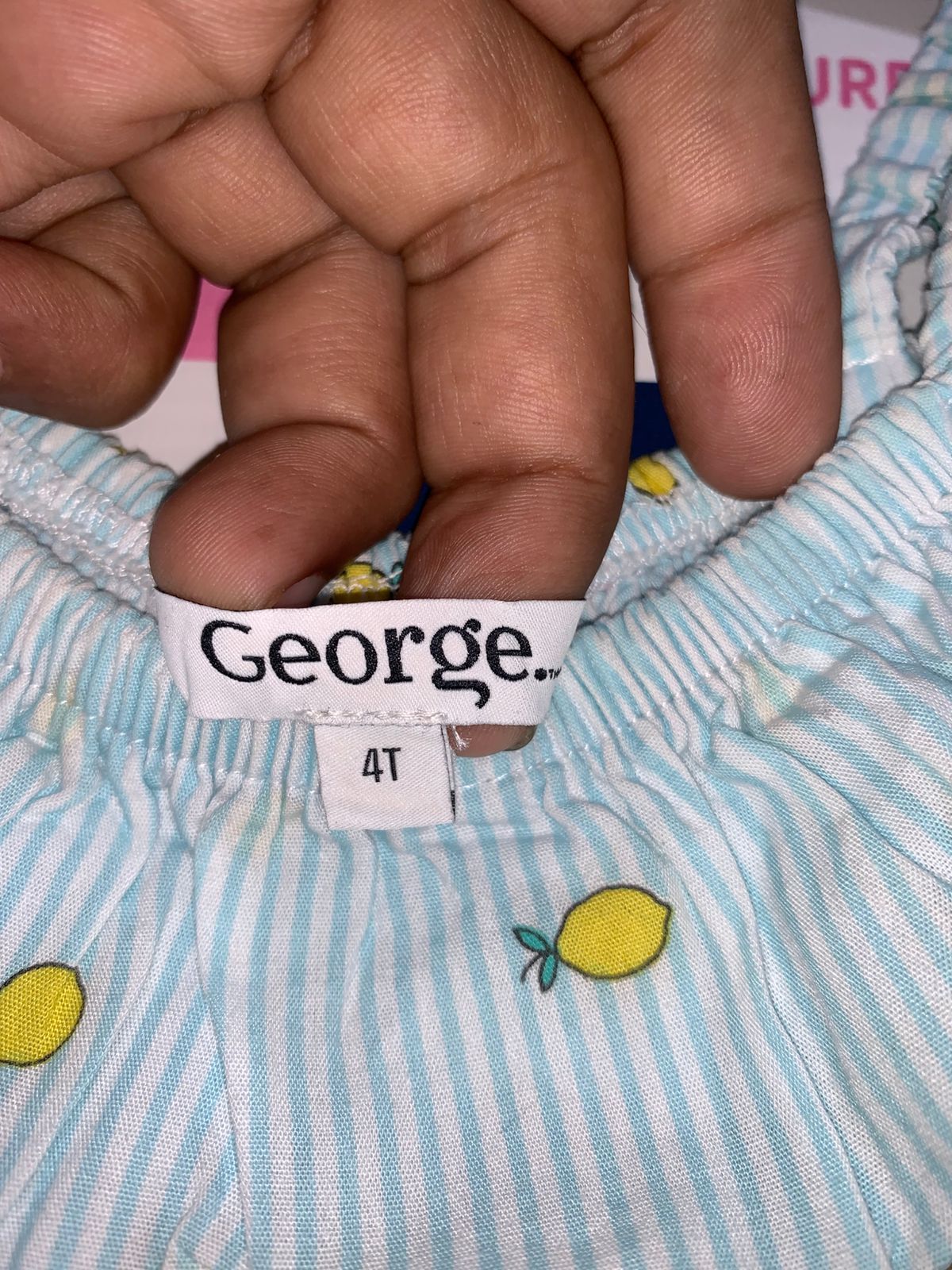 George Toddler Girls Lemon Print Ruffle Romper - Size 4T AB1