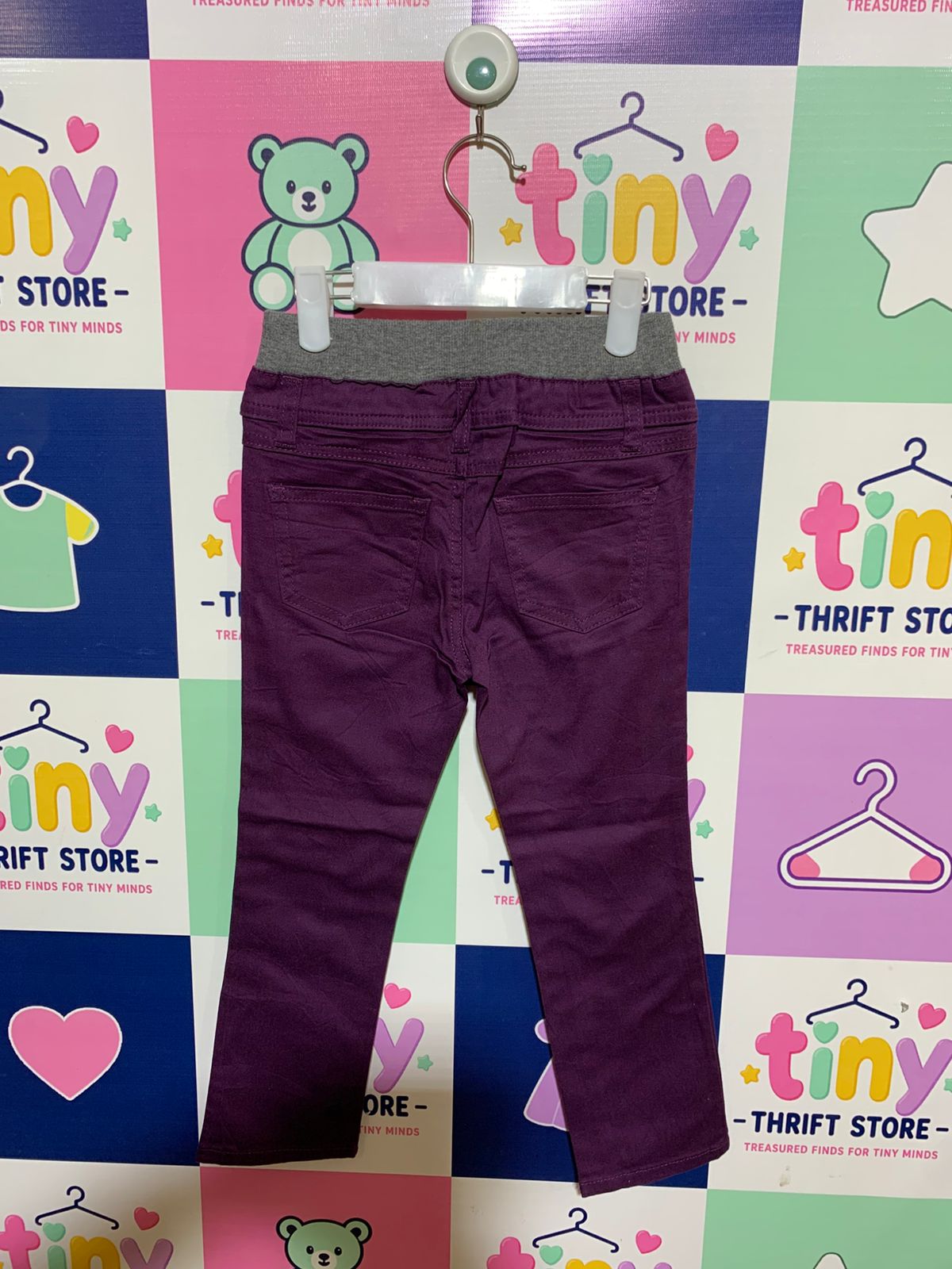 NAVY Kids Purple Comfort Stretch Twill Pants - Size 4-5 Years AB1