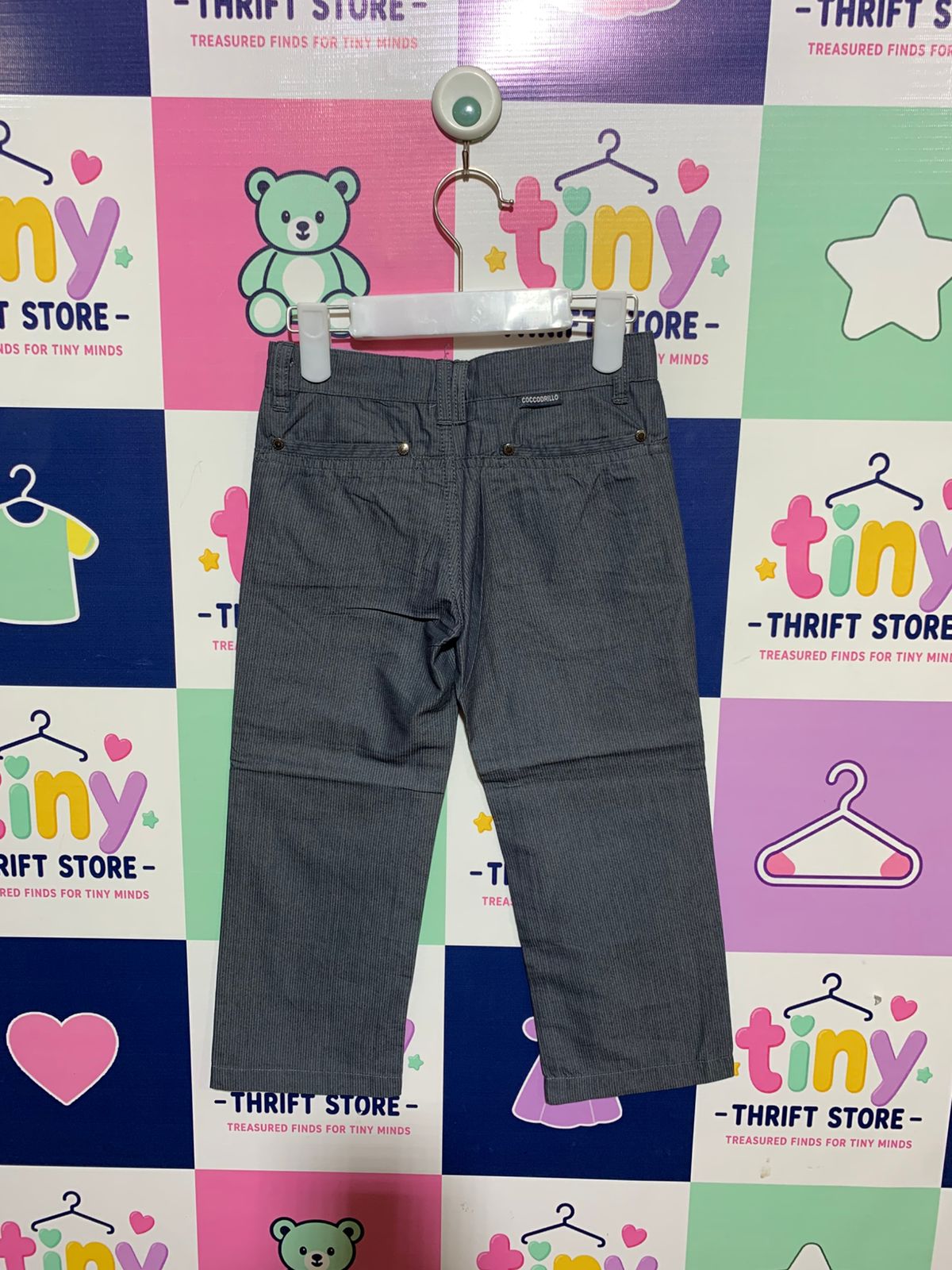 Coccodrillo Boys Grey Pinstripe Chino Pants - Size 4 Years AB1