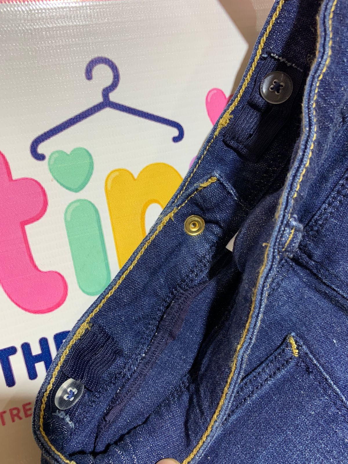 Palomino & Petit Main Girls' Dark Wash Sequin Patch Skinny Jeans - Size 3-4 Years AB1