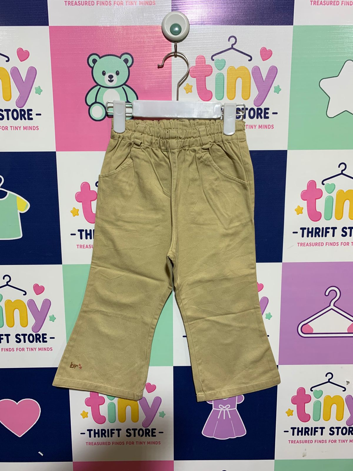 ANSH Kids Beige Cotton Twill Flare Pants - Size 3-4 Years AB1