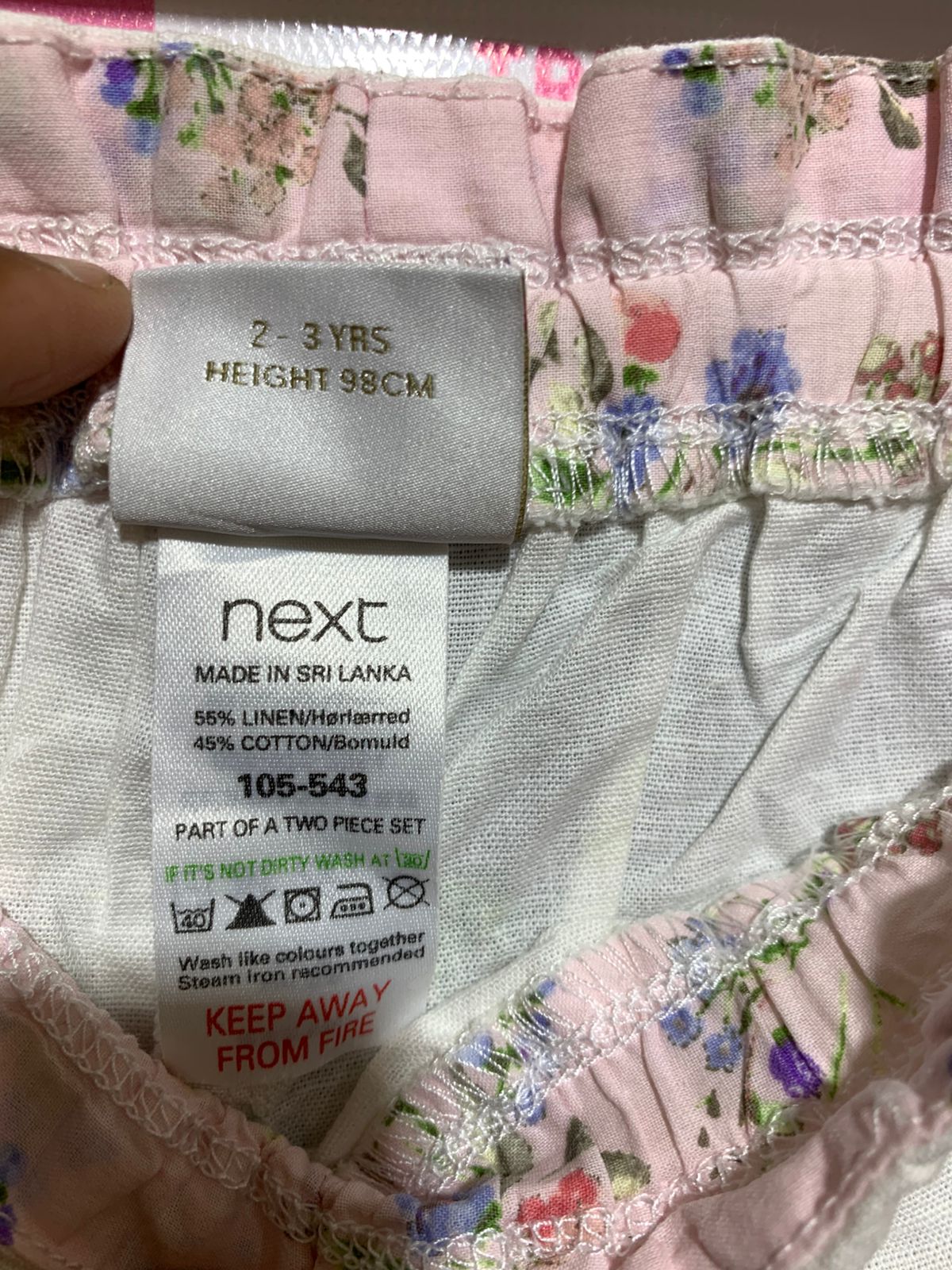 NEXT Toddler Girls' White Linen Blend Paperbag Trousers - Size 2-3 Years AB1