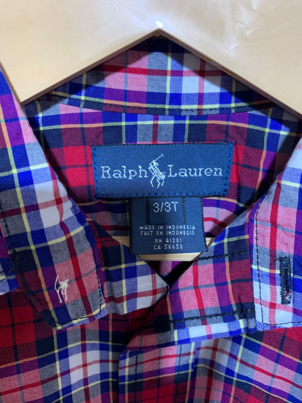 Ralph Lauren Toddler Boys' Red Plaid Long Sleeve Button-Down Shirt - Size 3T AB1