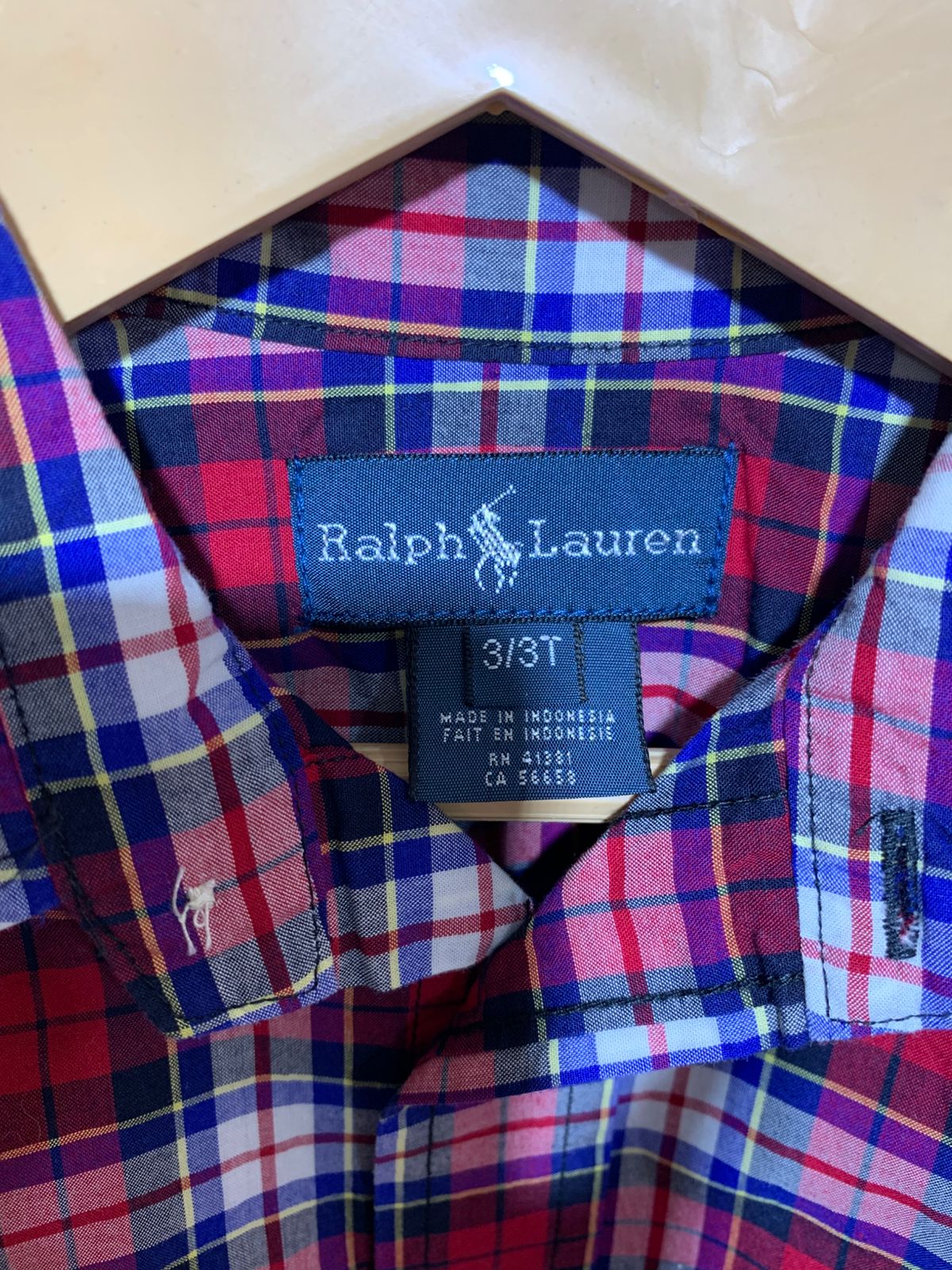 Ralph Lauren Toddler Boys' Red Plaid Long Sleeve Button-Down Shirt - Size 3T AB1