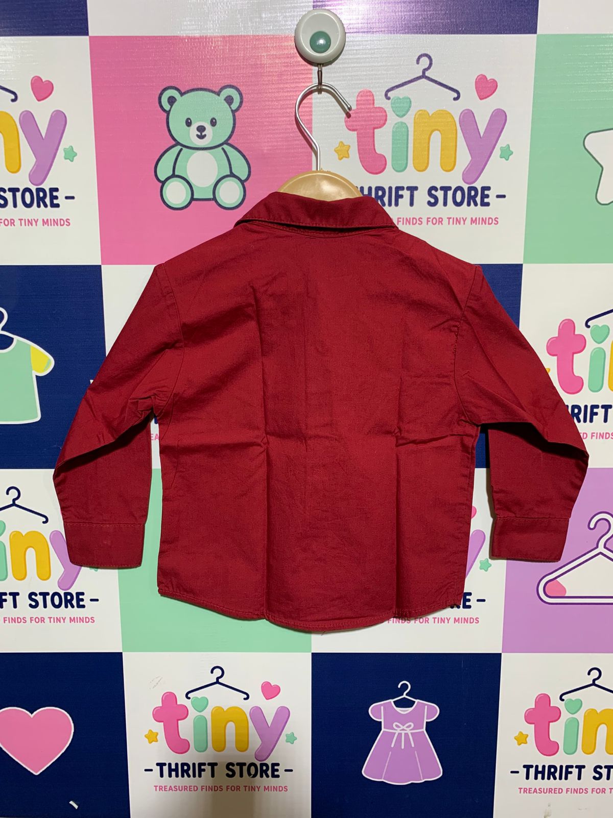 ARROW USA 1851 Toddler Boys' Maroon Long-Sleeve Dress Shirt - Size 4T AB1