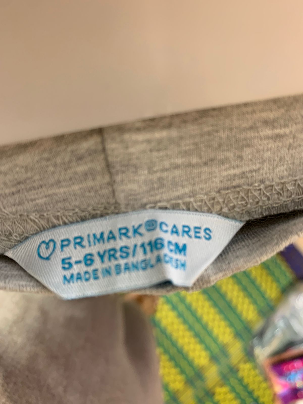 Primark Cares Girls' Heather Grey Essential Leggings - Size 5-6 Years AB1