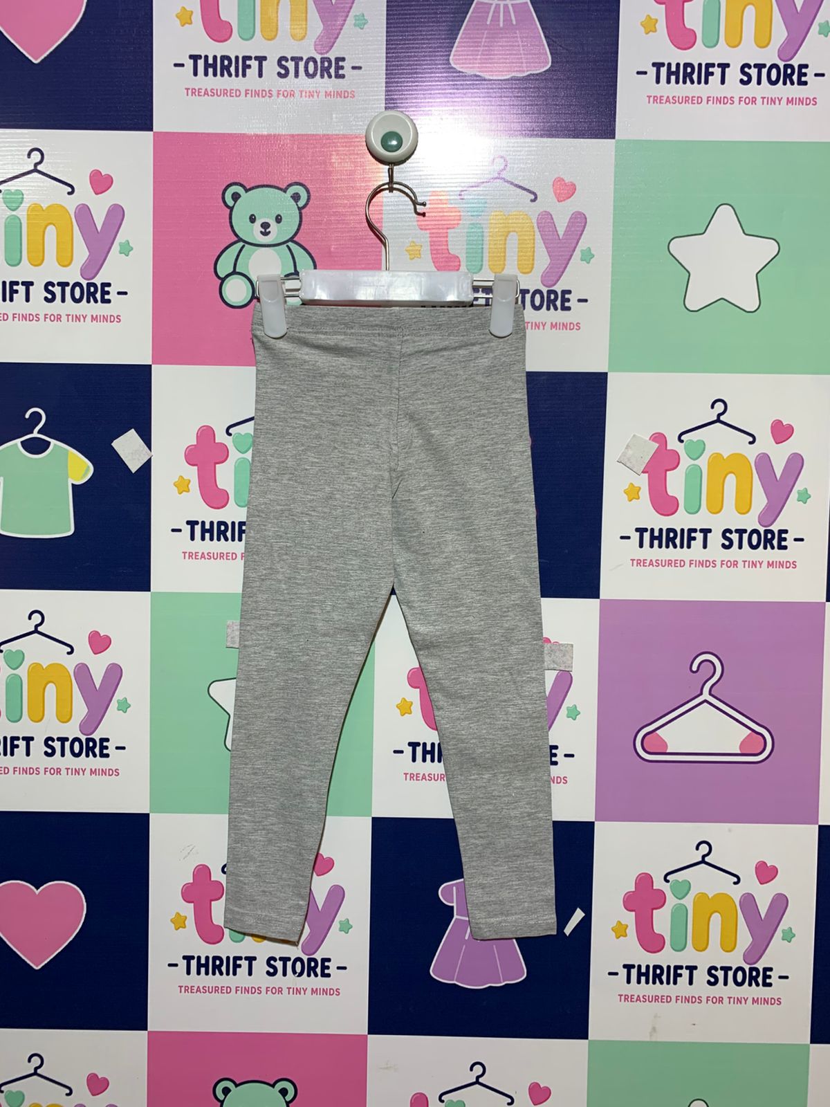 Primark Cares Girls' Heather Grey Essential Leggings - Size 5-6 Years AB1