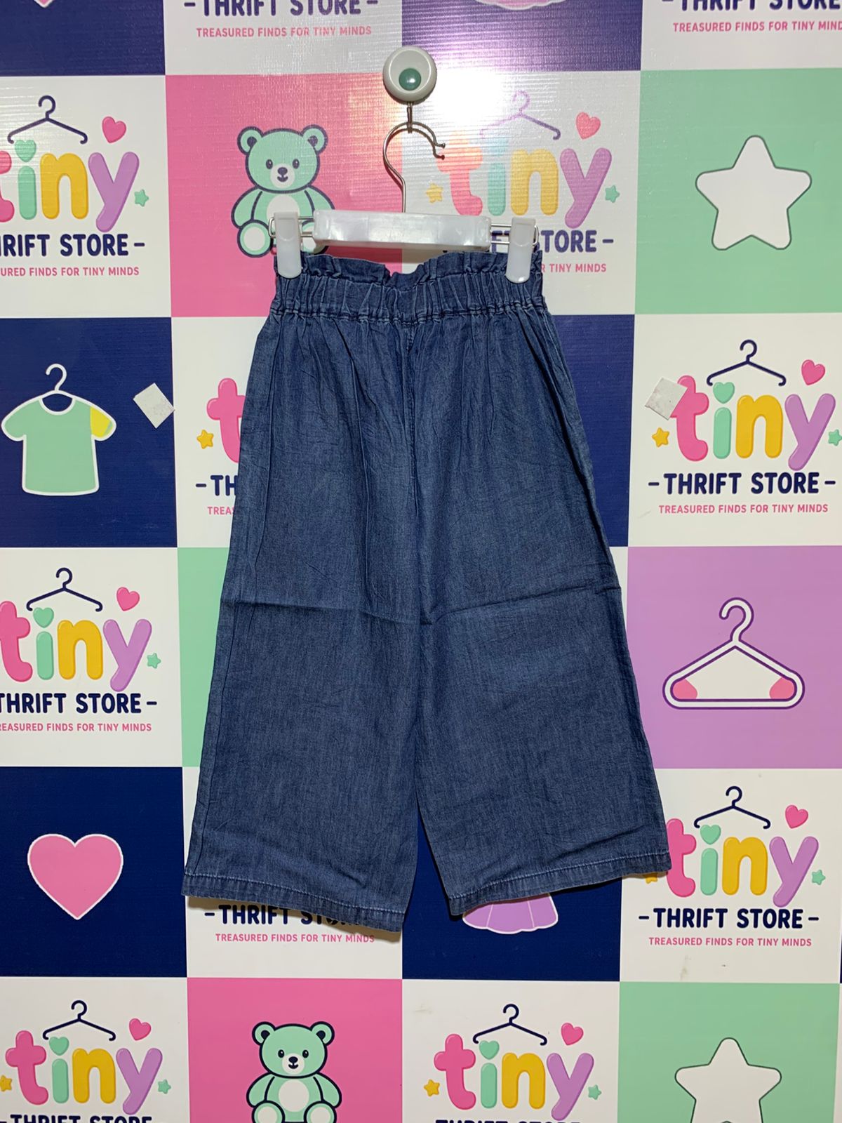 Girls' Japanese Boutique Paperbag Waist Denim Culottes - Size 4-5 Years AB1