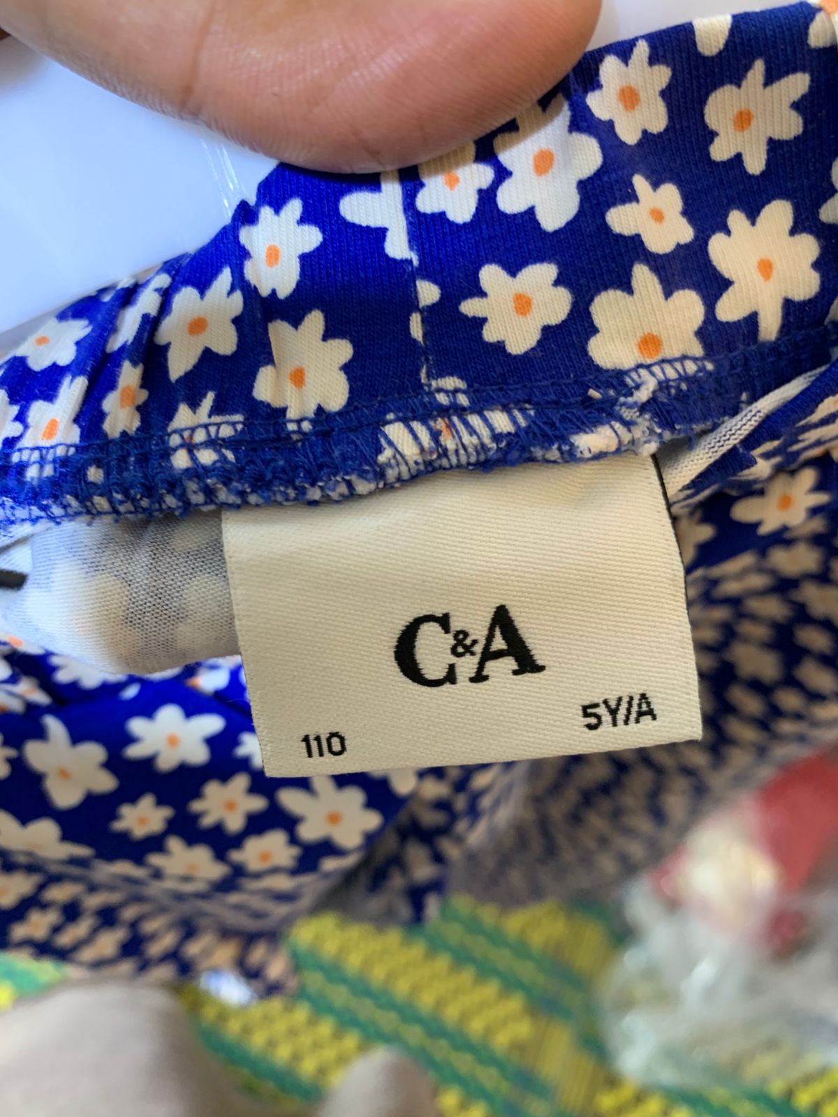 C&A Girls' Royal Blue Daisy Print Harem Pants - Size 5 Years AB1