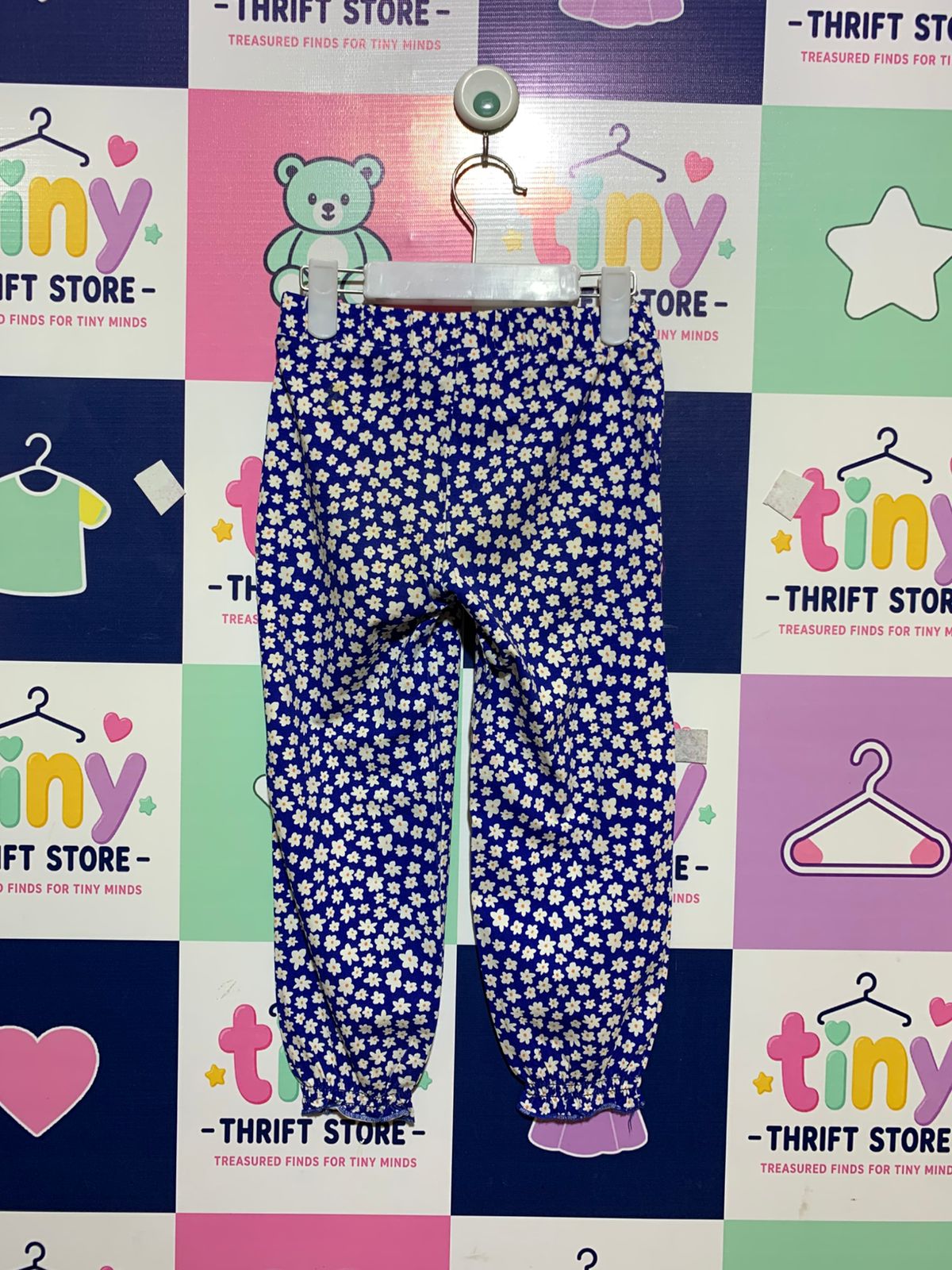 C&A Girls' Royal Blue Daisy Print Harem Pants - Size 5 Years AB1