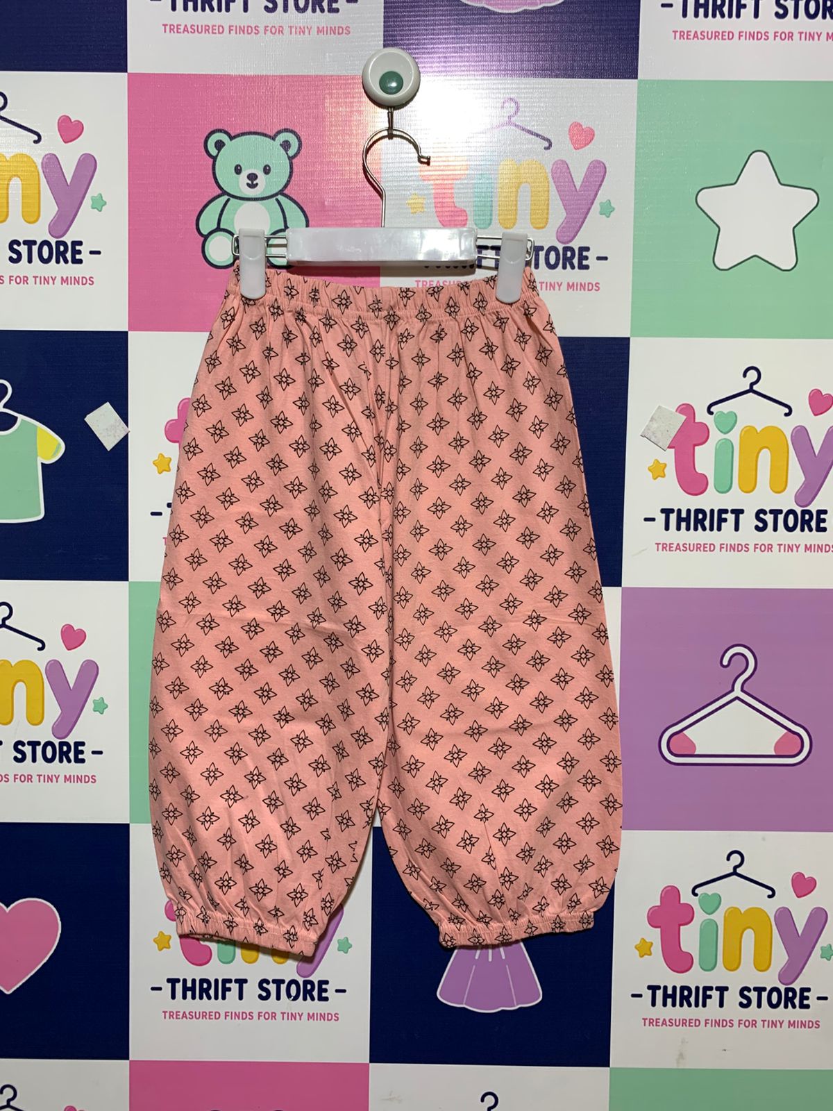 SSF Kids Peach Geometric Print Harem Pants - Size 4-5 Years AB1