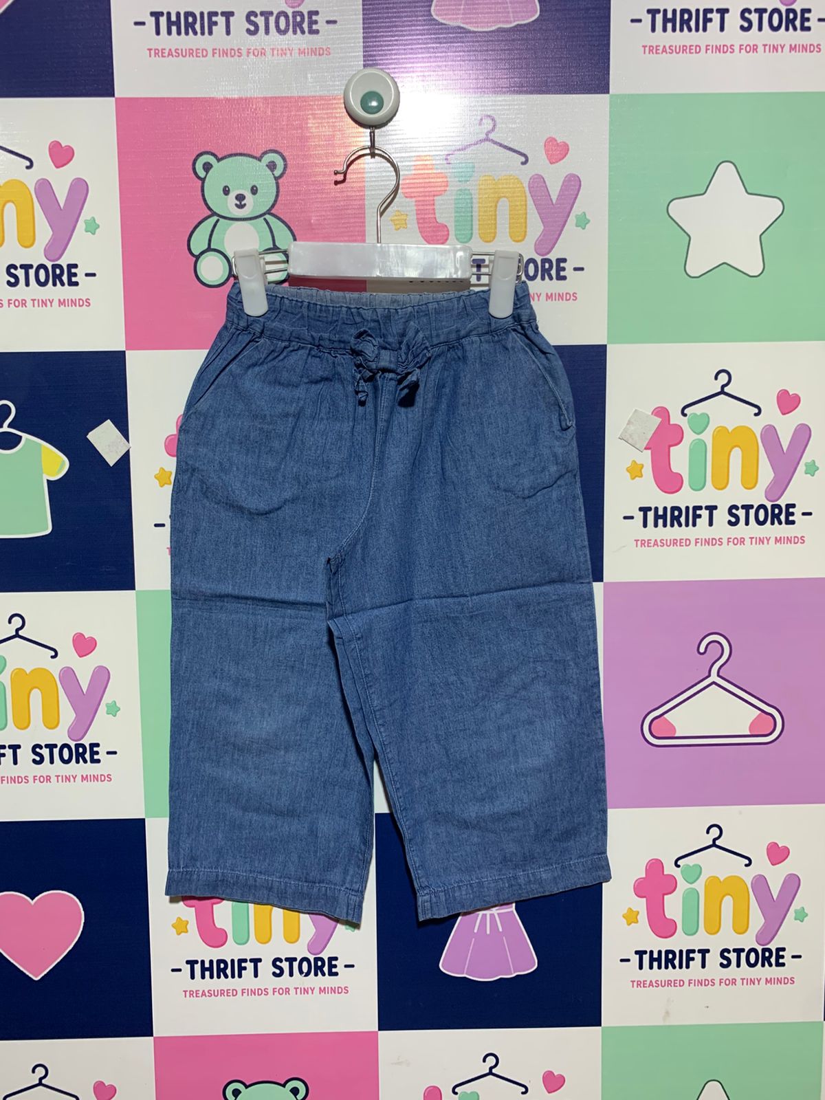 Love & Peace & Money Girls' Lightweight Chambray Culottes - Size 4-5 Years AB1