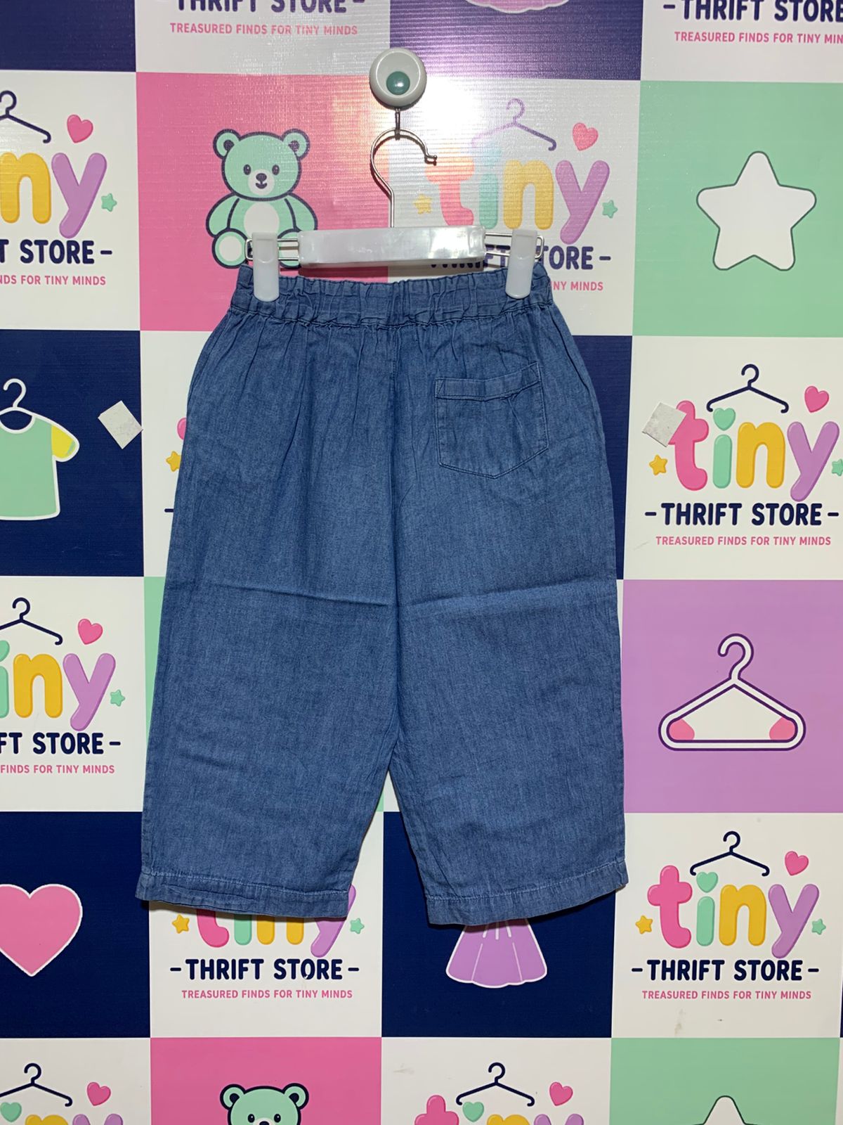 Love & Peace & Money Girls' Lightweight Chambray Culottes - Size 4-5 Years AB1