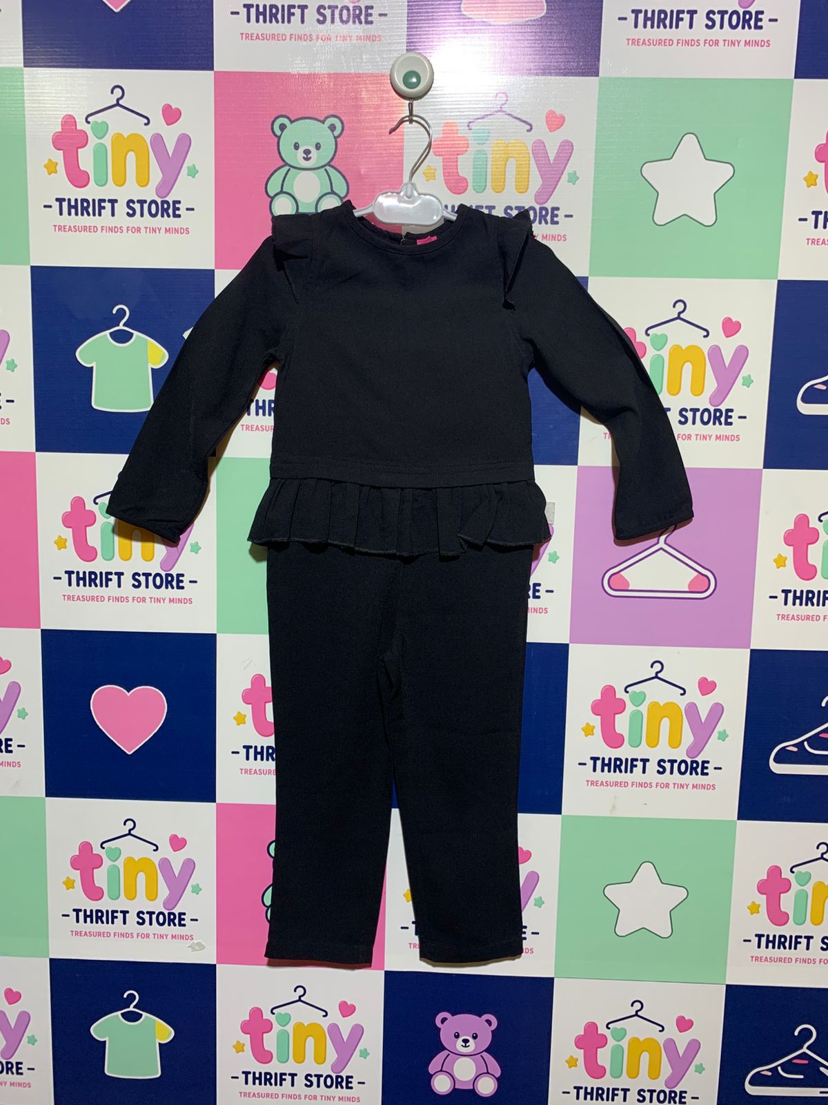Code Girls Ruffle Shoulder Peplum Top and Trousers Set - Size 4-5 Years AB1